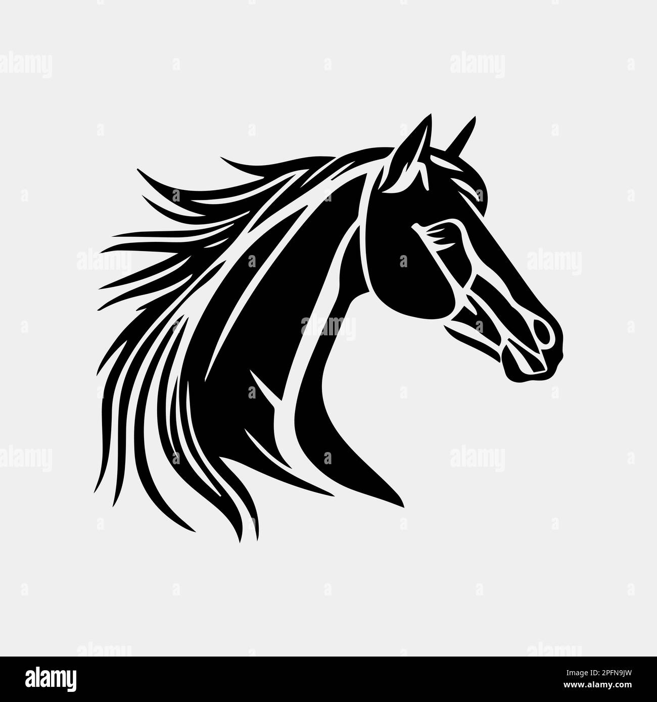 Horse head vector illustration on a white background Stock Vector Image ...