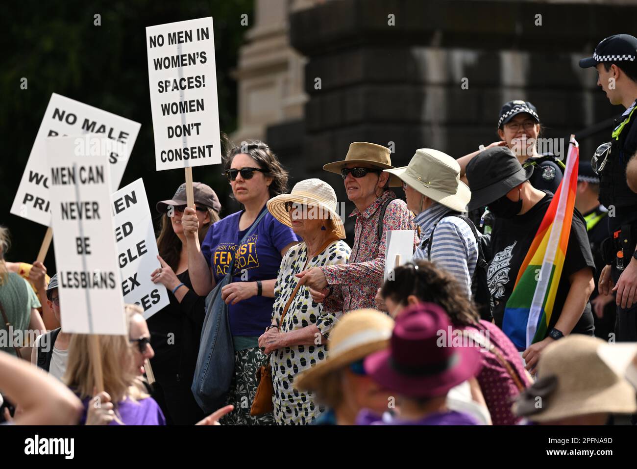 Anti Trans protesters face-off with transgender rights supporters ...
