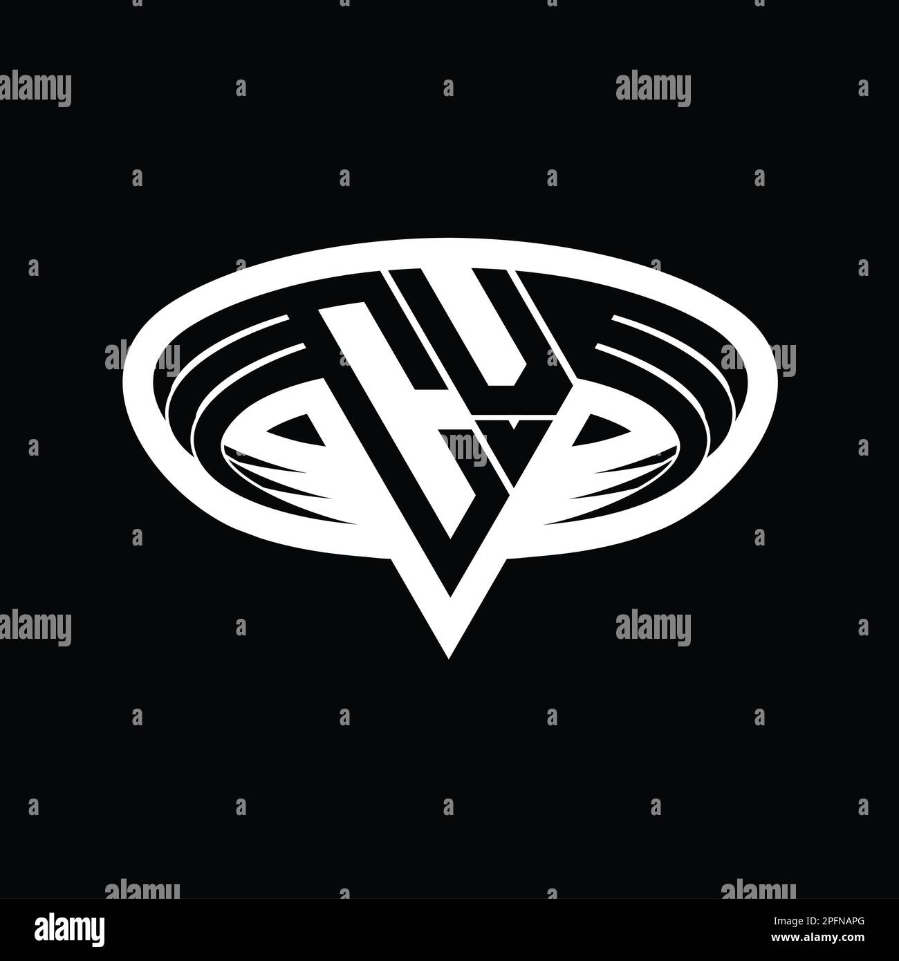 CV Logo monogram letter with triangle shape slice isolated outline ...
