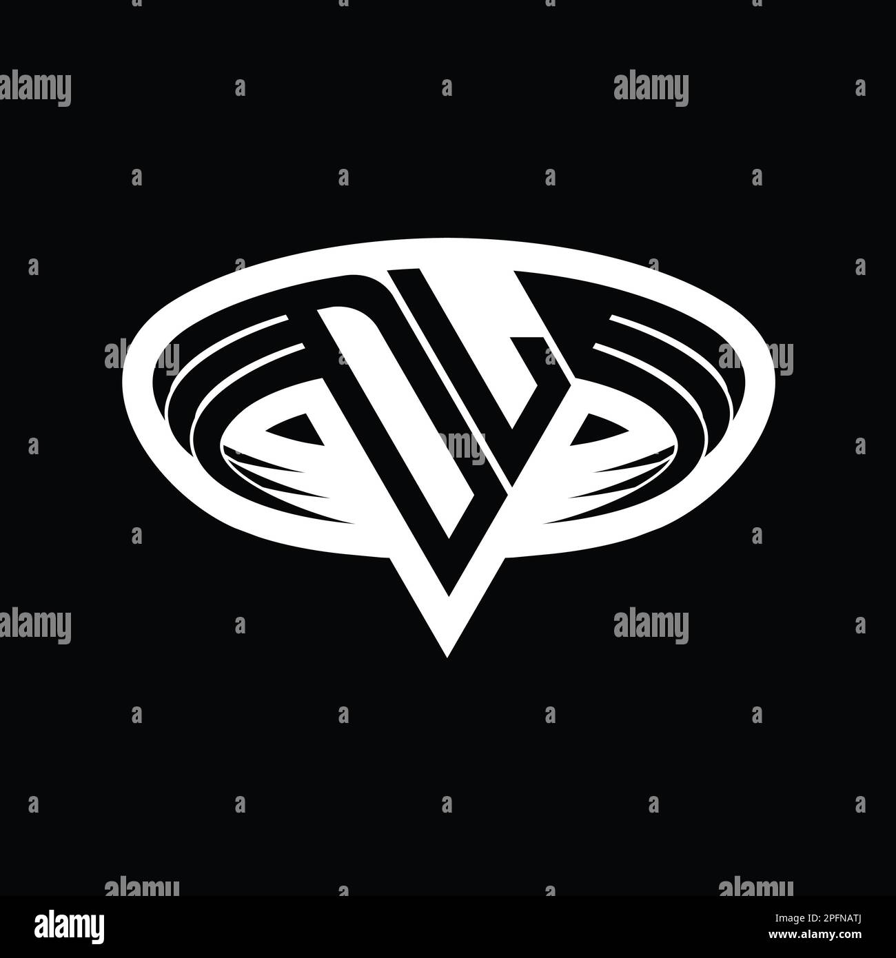 DL Logo monogram letter with triangle shape slice isolated outline ...