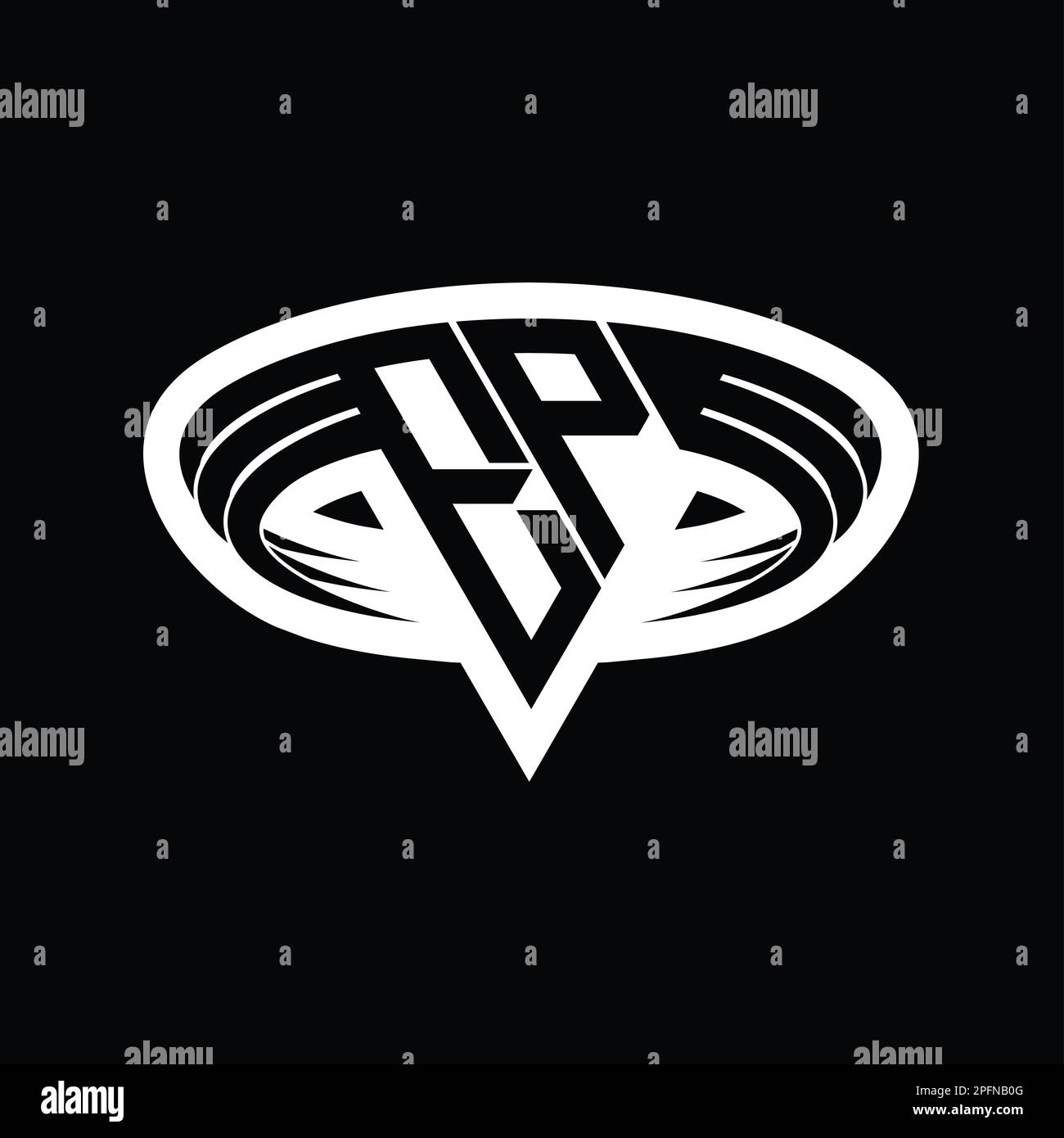 EP Logo monogram letter with triangle shape slice isolated outline ...