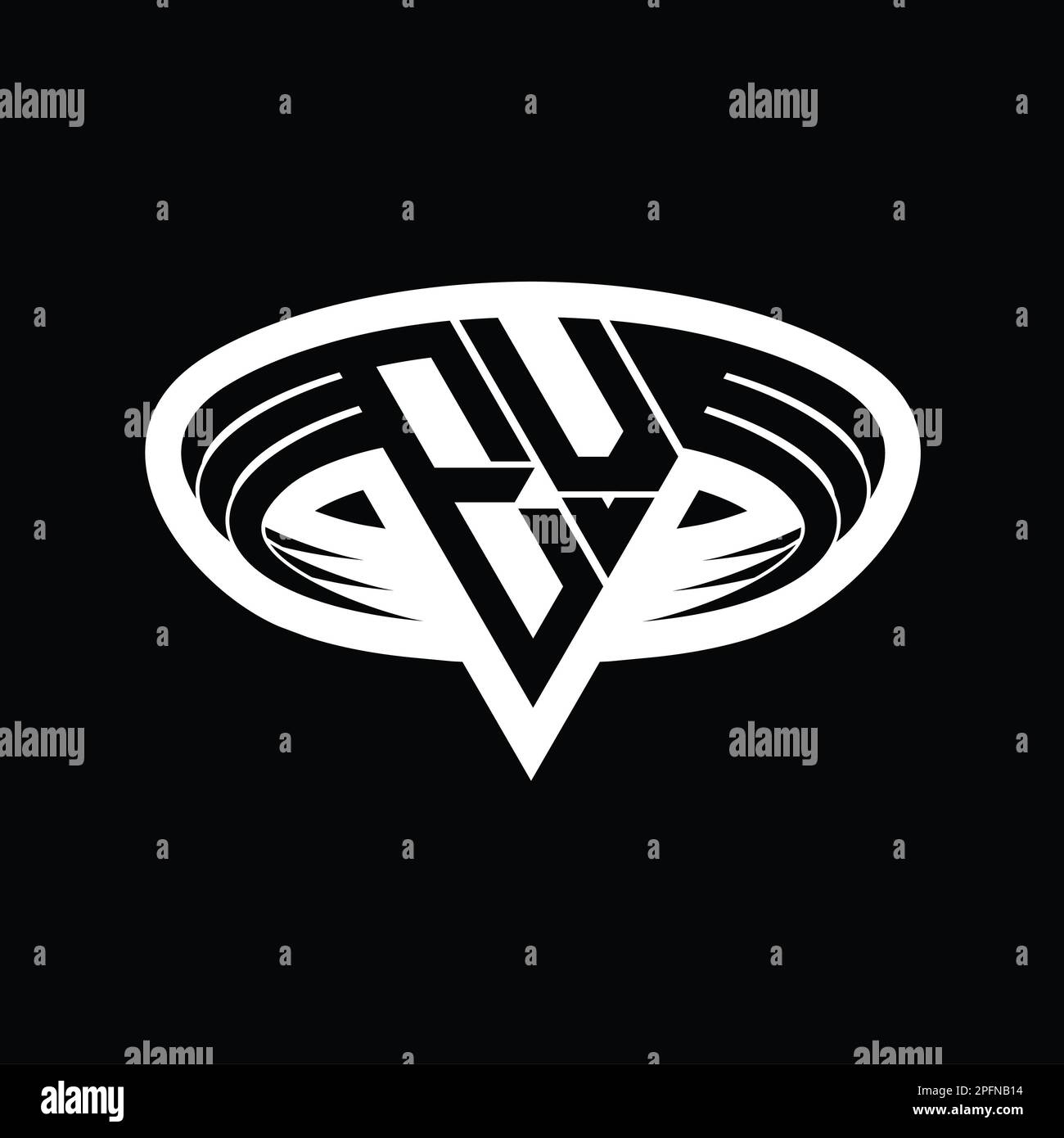 EV Logo monogram letter with triangle shape slice isolated outline ...