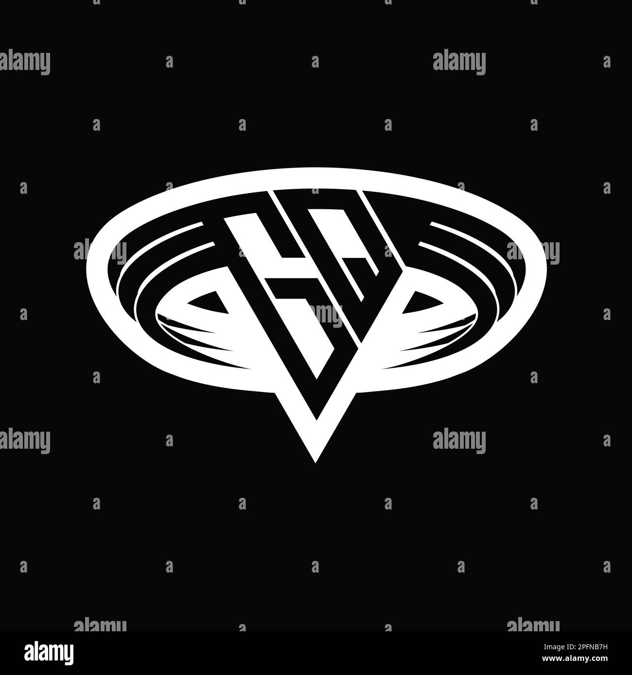 GQ Logo monogram letter with triangle shape slice isolated outline ...
