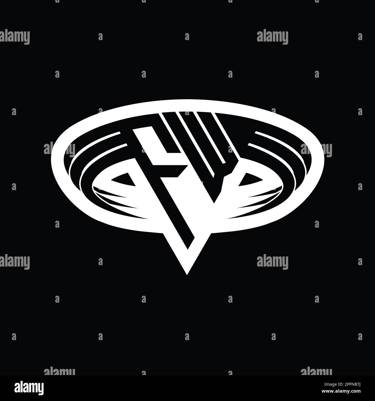 FW Logo monogram letter with triangle shape slice isolated outline ...
