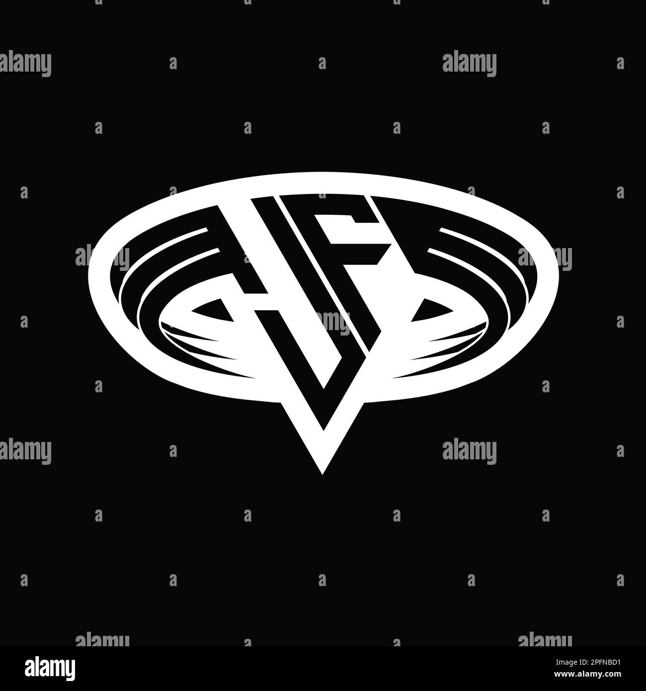 JF Logo monogram letter with triangle shape slice isolated outline ...