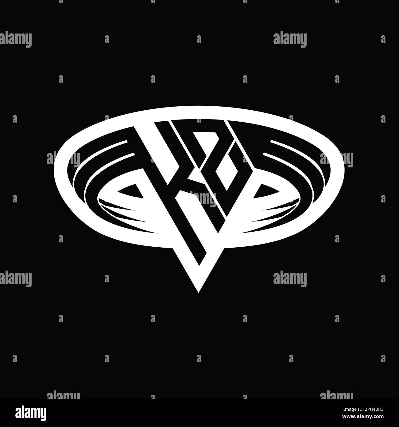 KZ Logo monogram letter with triangle shape slice isolated outline ...