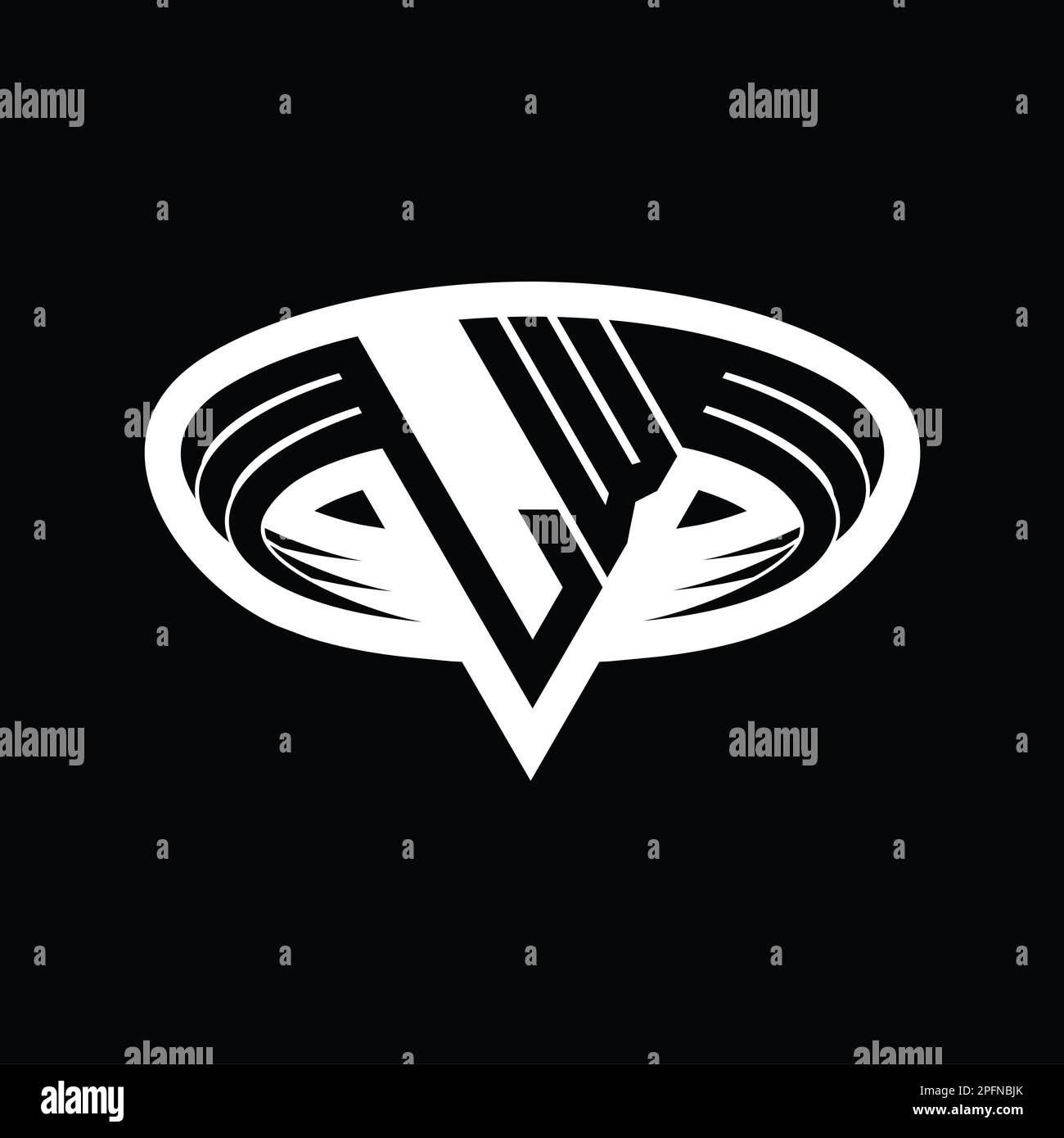 LW Logo monogram letter with triangle shape slice isolated outline ...