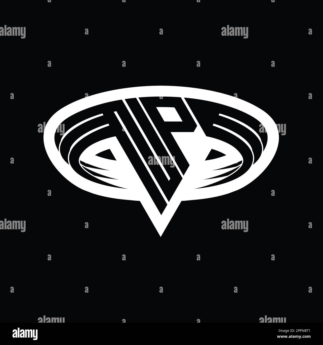 NP Logo monogram letter with triangle shape slice isolated outline ...