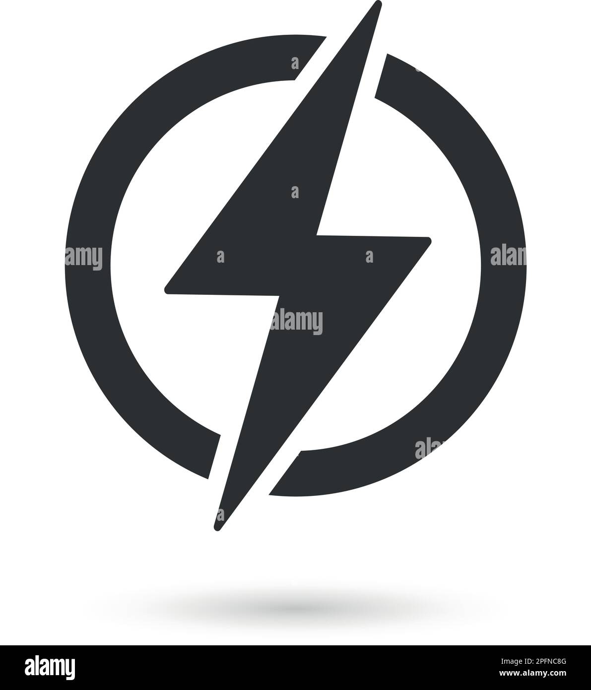 Lightning power icon in flat style. Energy symbol vector illustration on isolated background. Start sign business concept. Stock Vector