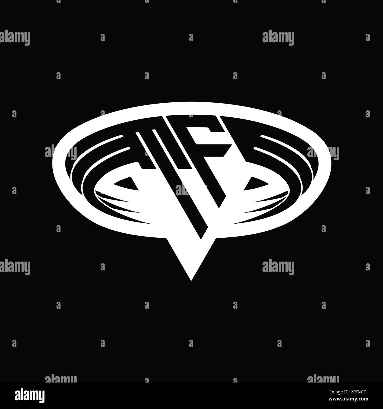 TF Logo monogram letter with triangle shape slice isolated outline ...