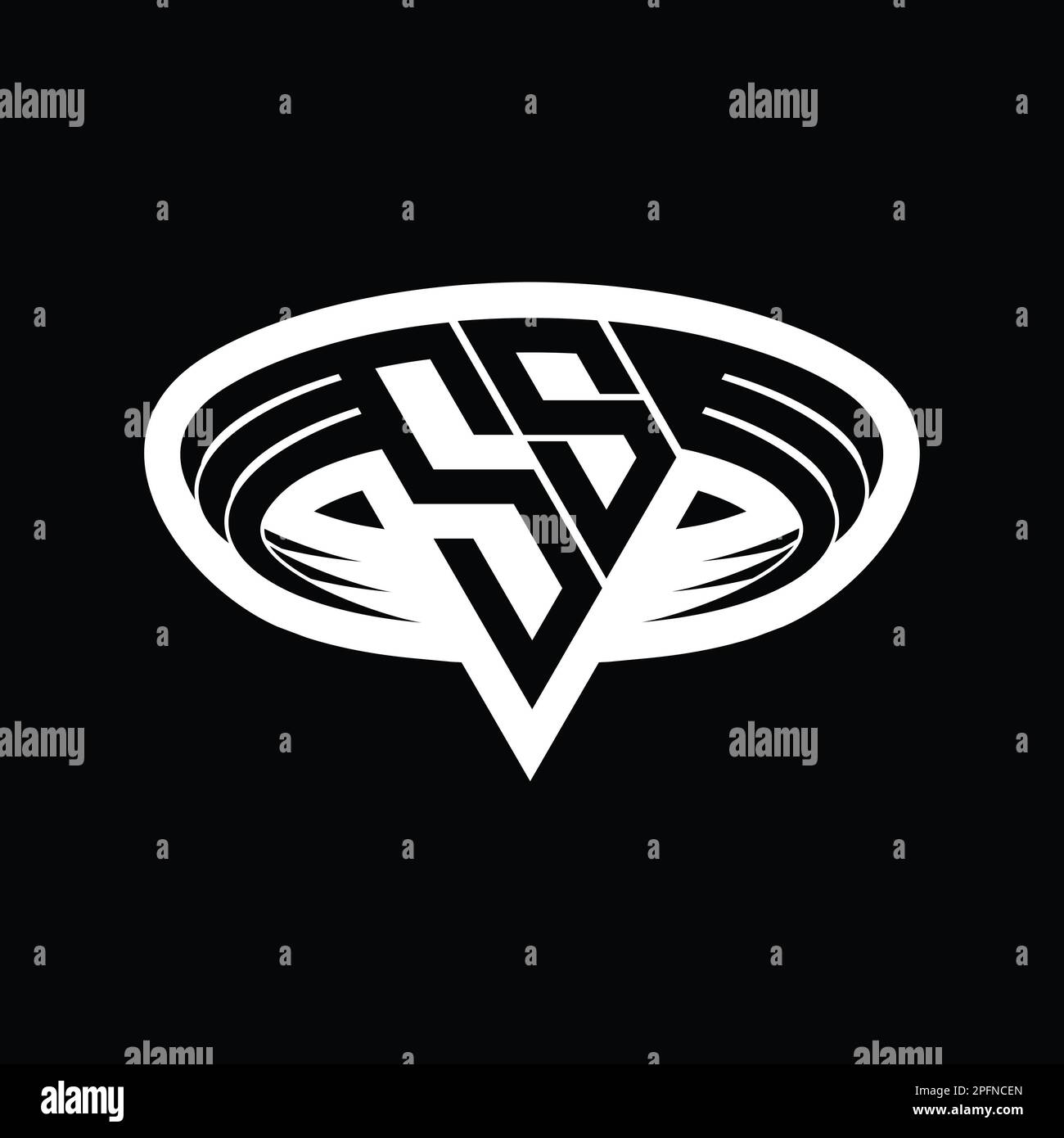SS Logo monogram letter with triangle shape slice isolated outline ...