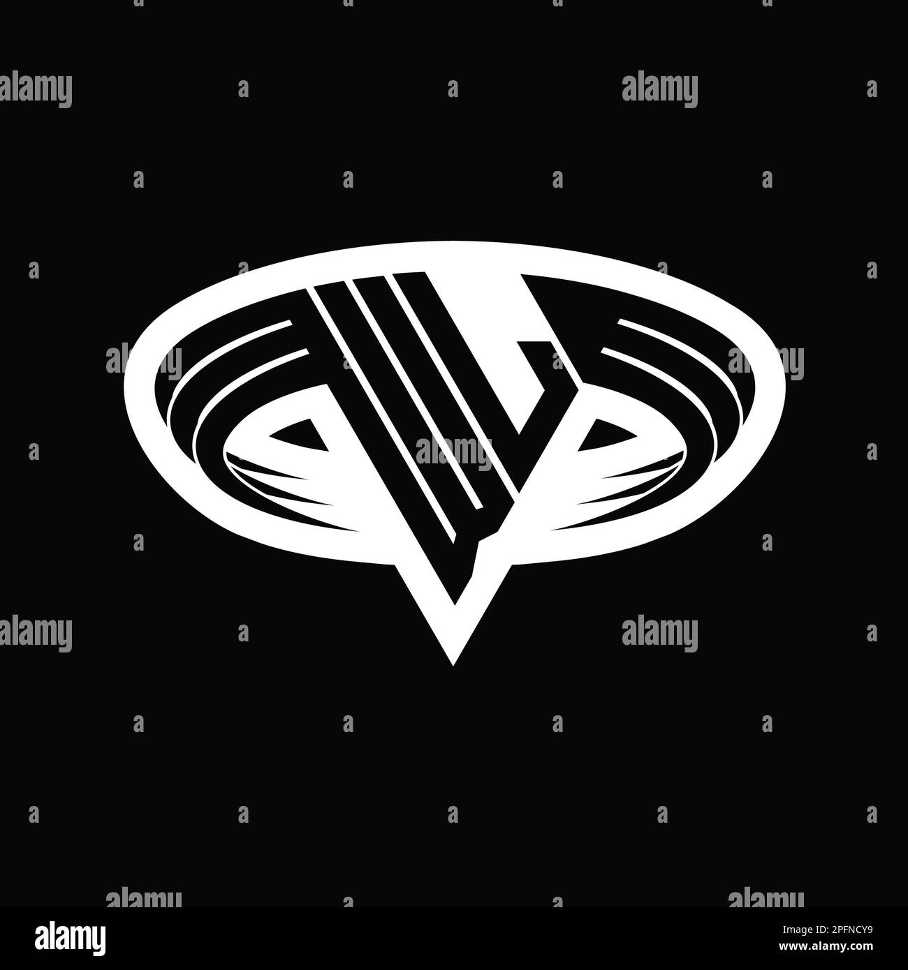 WL Logo monogram letter with triangle shape slice isolated outline ...