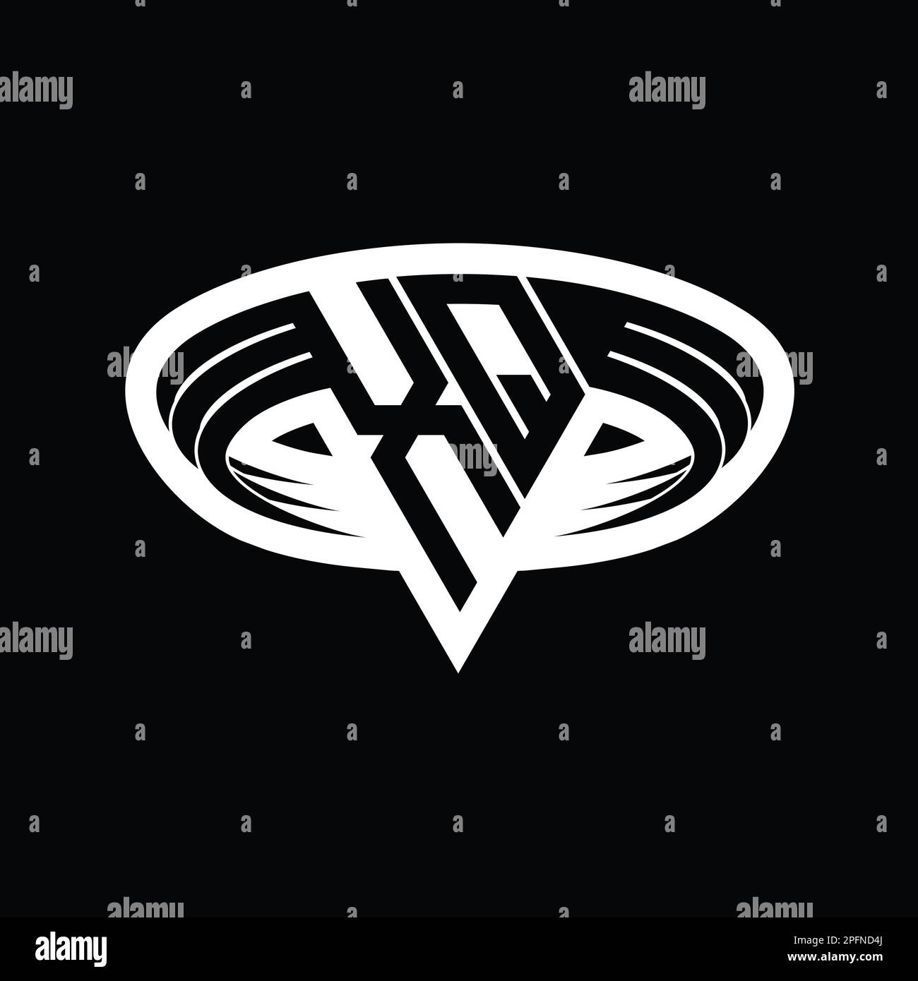 XQ Logo monogram letter with triangle shape slice isolated outline ...
