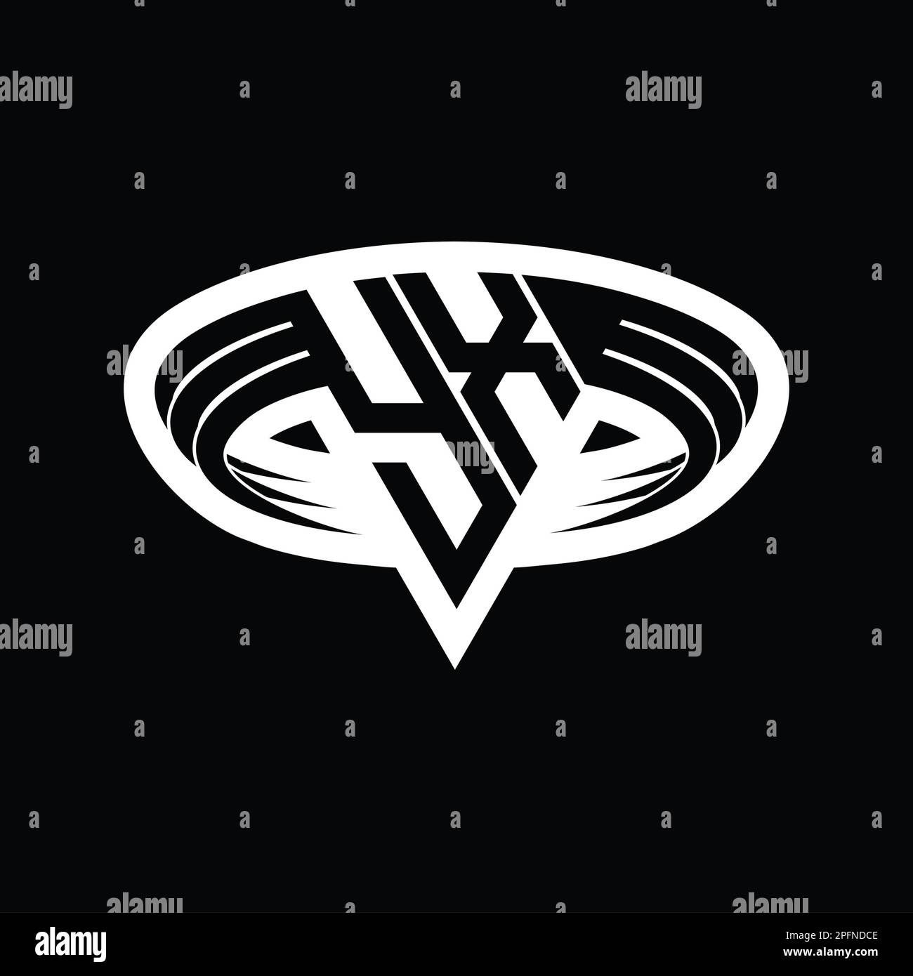 YX Logo monogram letter with triangle shape slice isolated outline ...