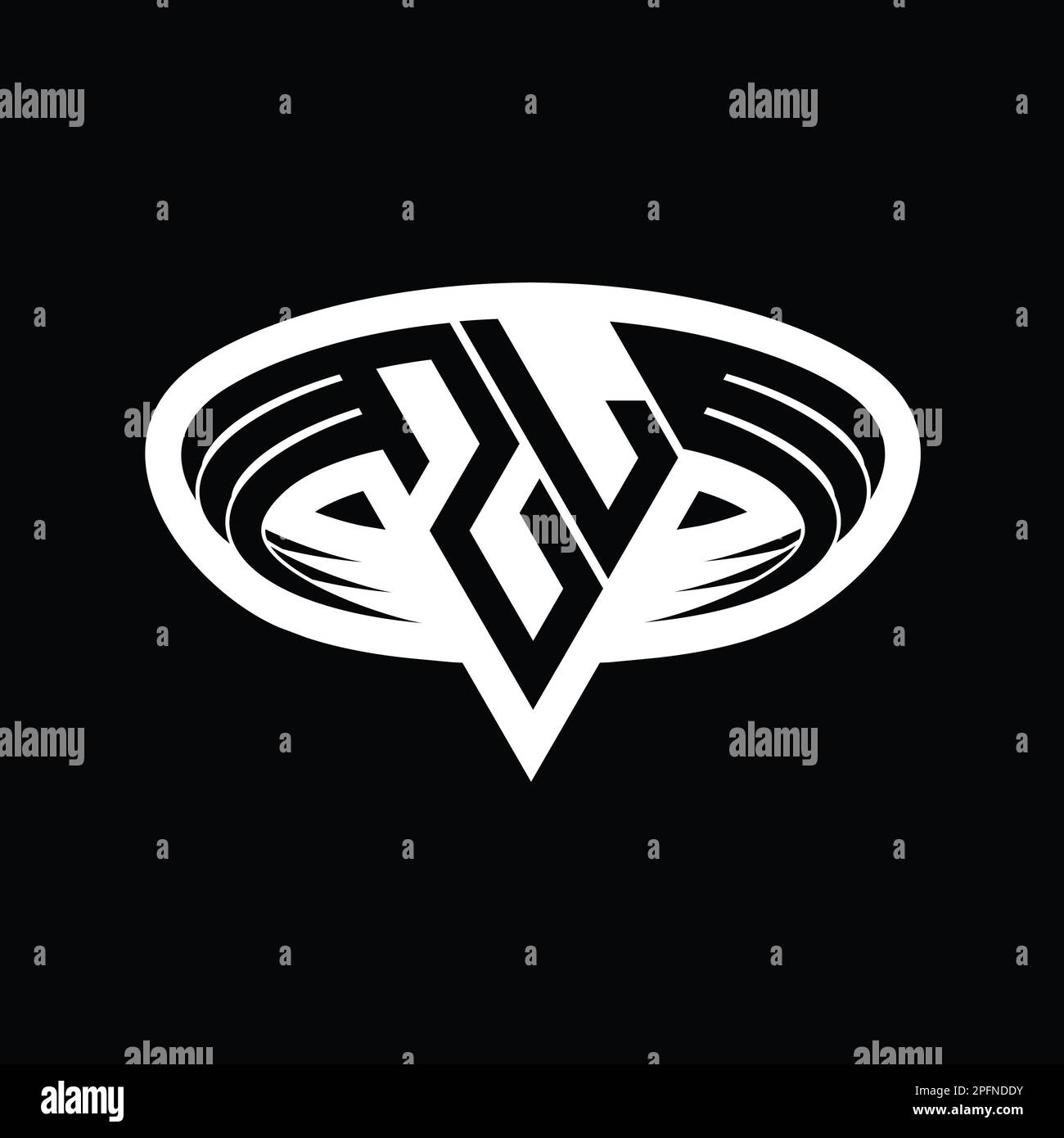 ZL Logo monogram letter with triangle shape slice isolated outline ...