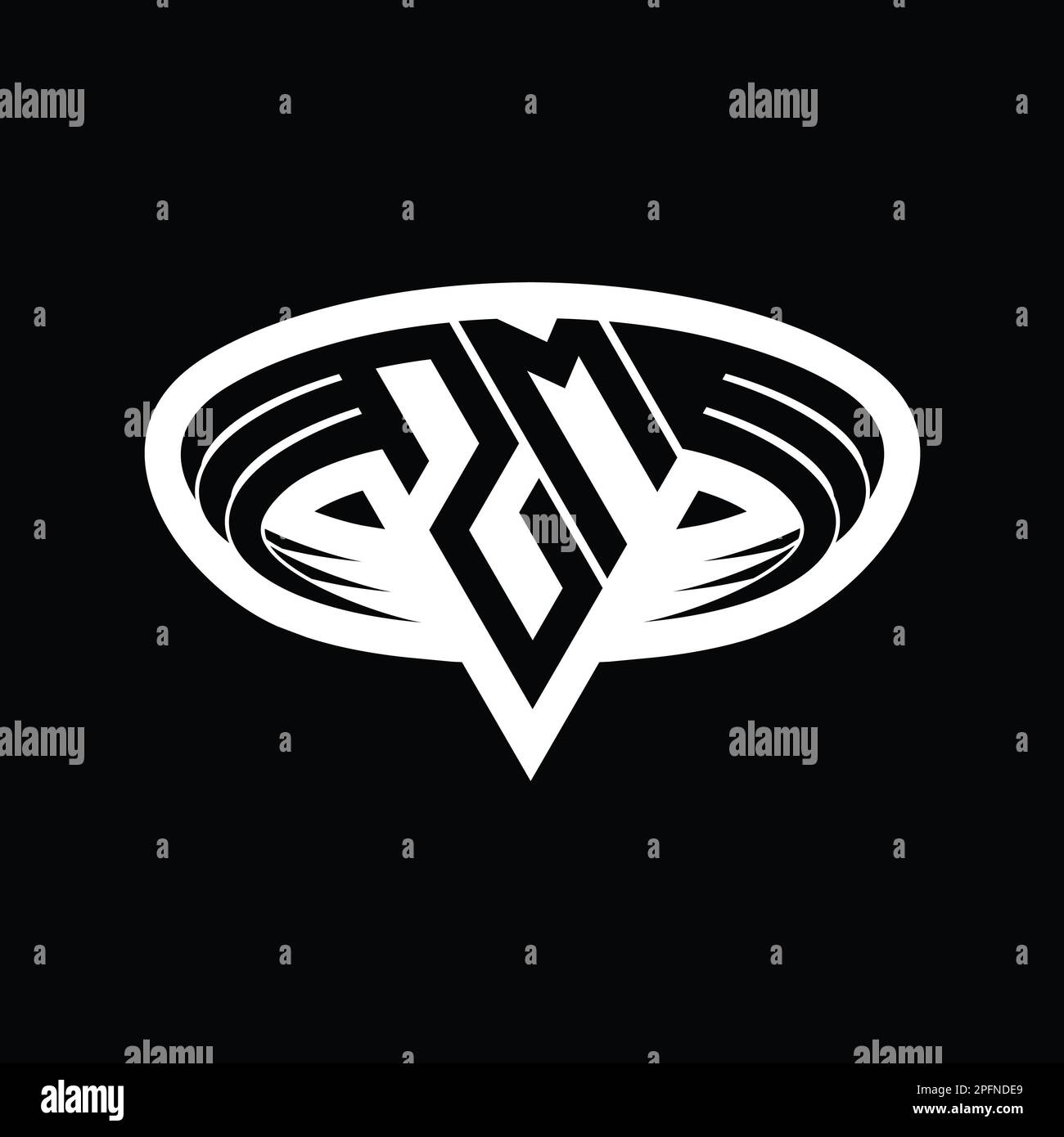 ZM Logo monogram letter with triangle shape slice isolated outline ...