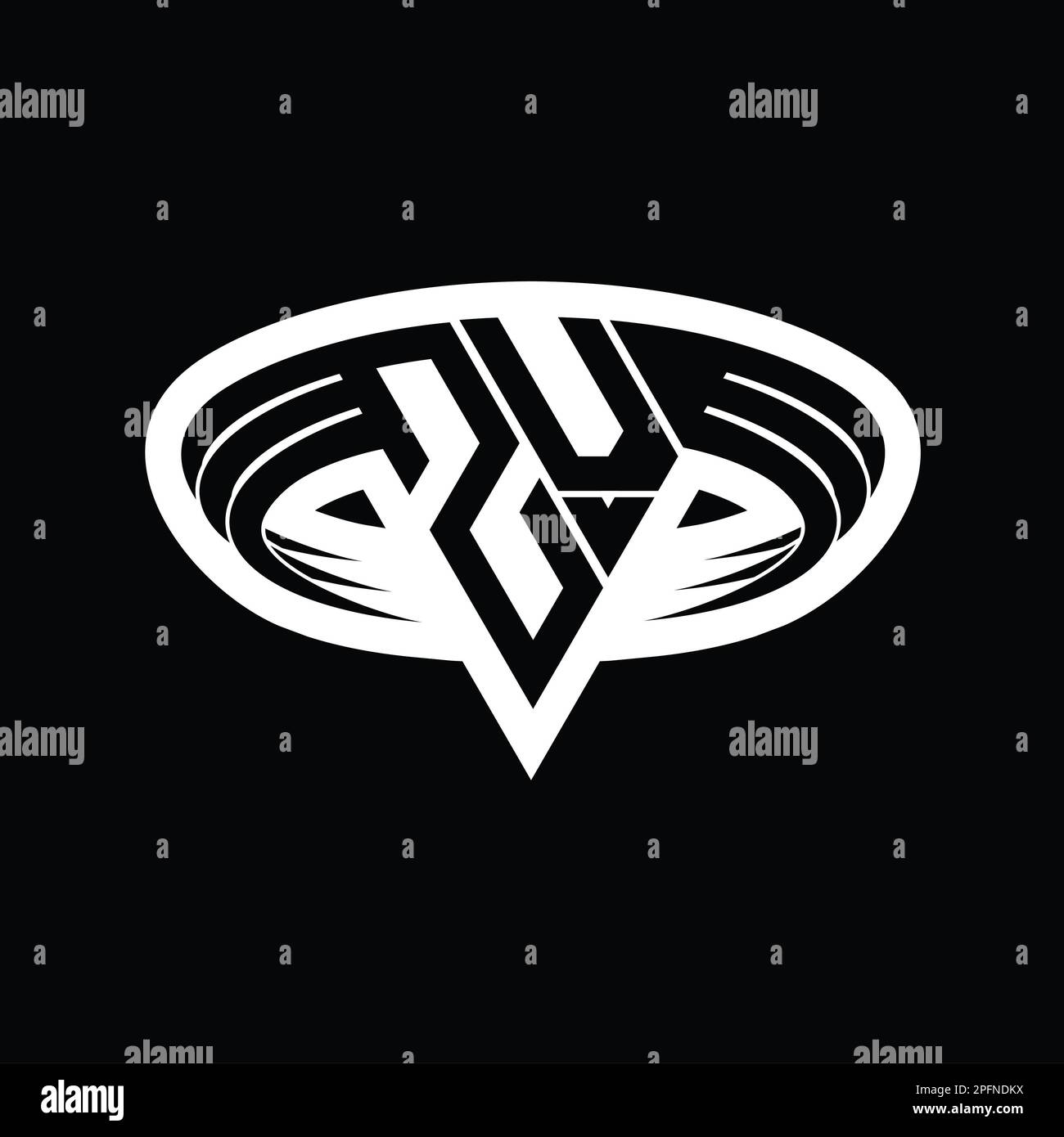 ZV Logo monogram letter with triangle shape slice isolated outline ...