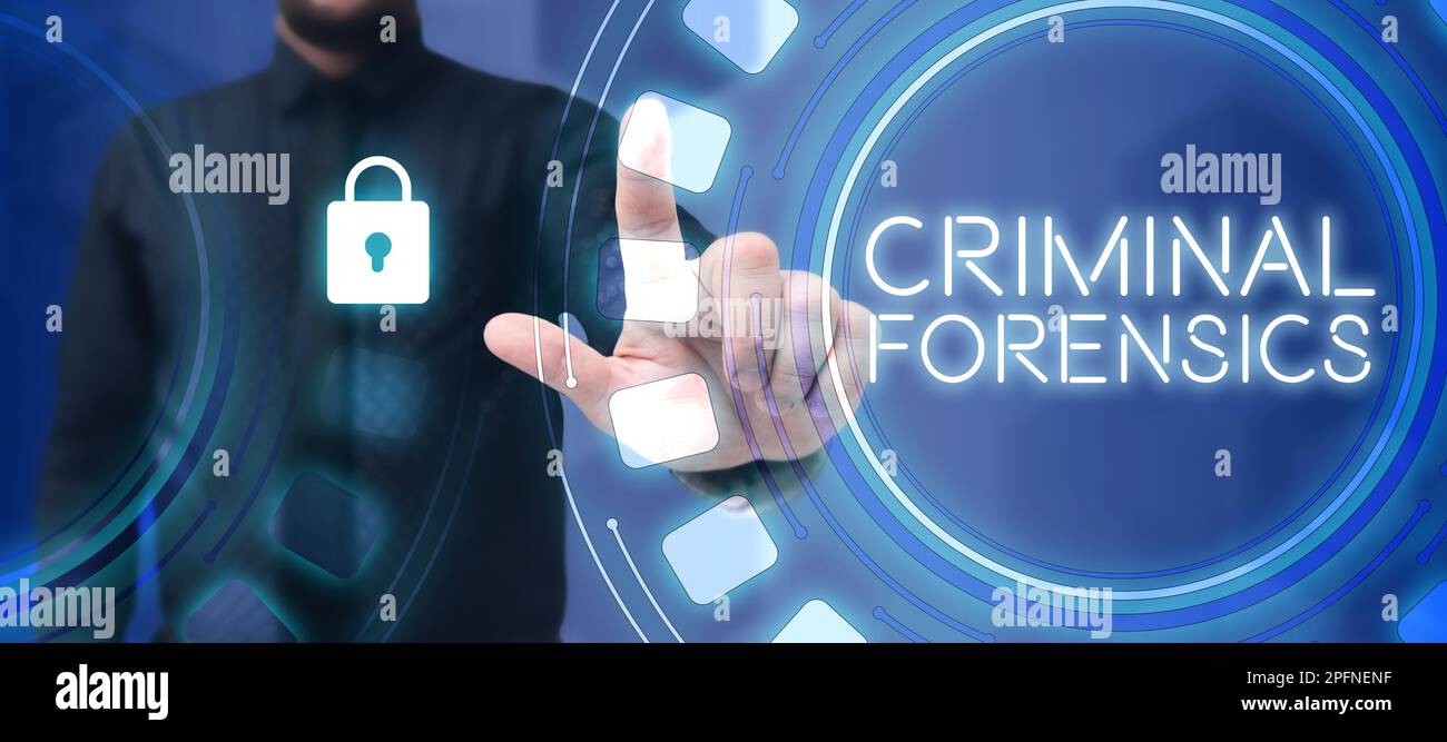 Sign displaying Criminal Forensics. Concept meaning Federal Offense ...