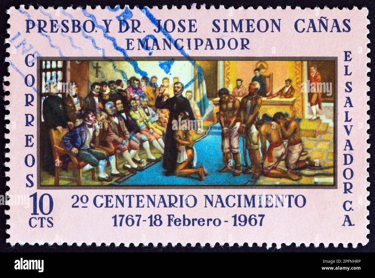 EL SALVADOR CIRCA 1967 A stamp printed in El Salvador shows Father