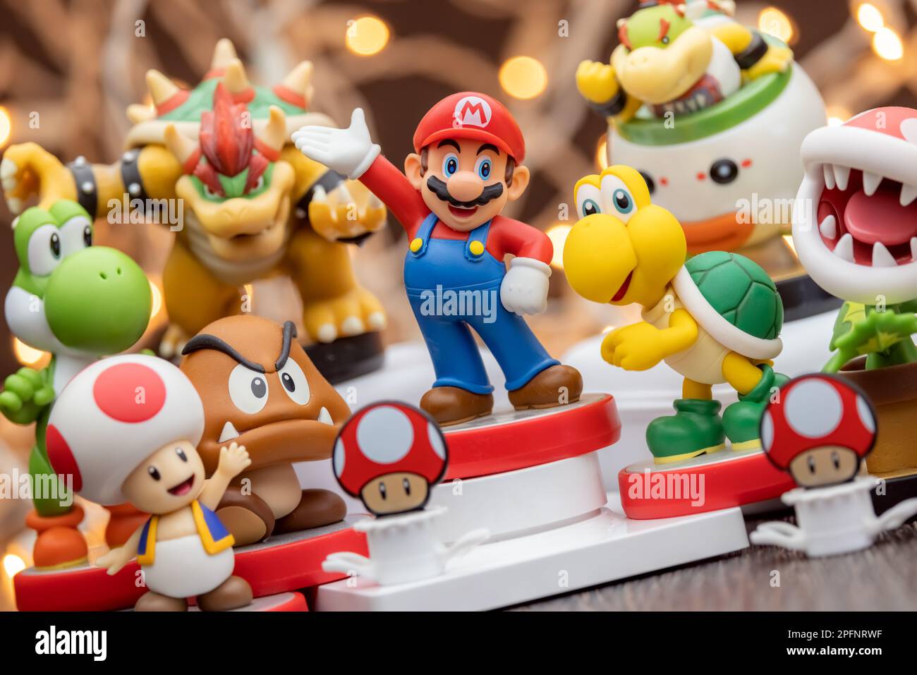 MOSCOW, RUSSIA - September 08, 2022: Super Mario Bros figure character.Super Mario is a Japanese platform video game series and media franchise create Stock Photo