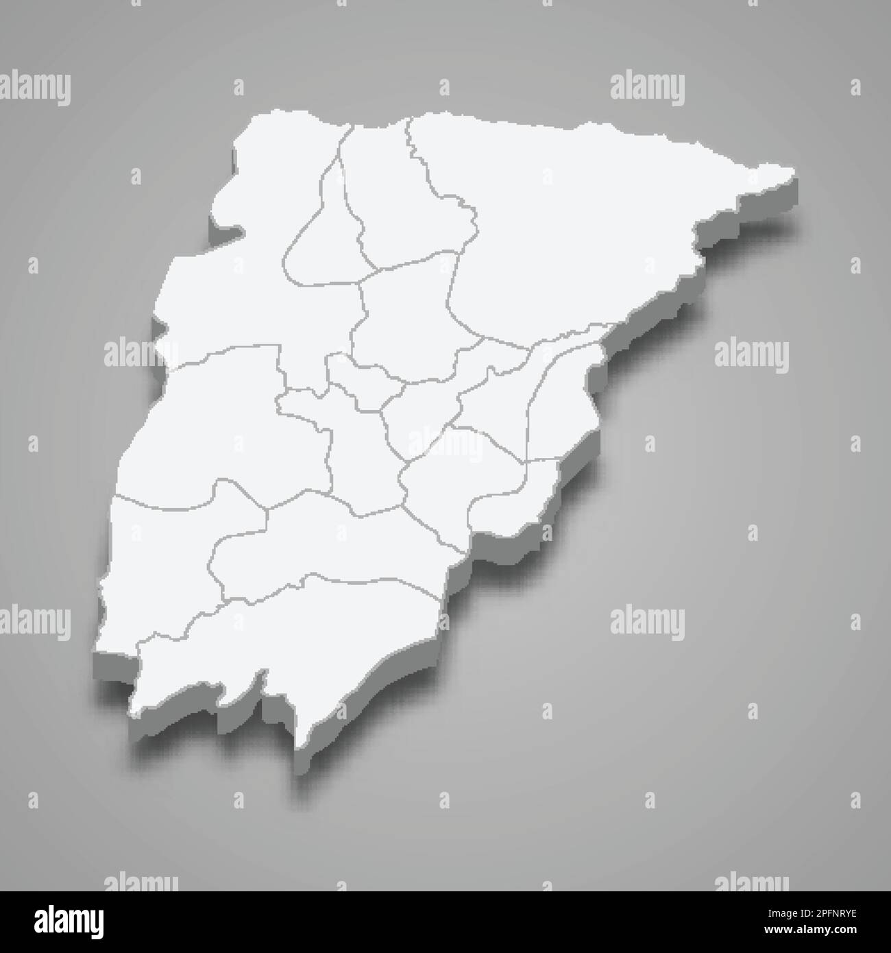 3d Isometric Map Of Chimaltenango Is A Province Of Guatemala Isolated 