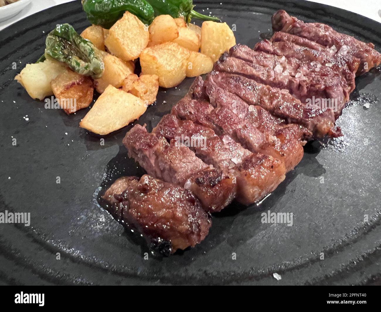 Delicious natural grilled Spanish churrasco Stock Photo