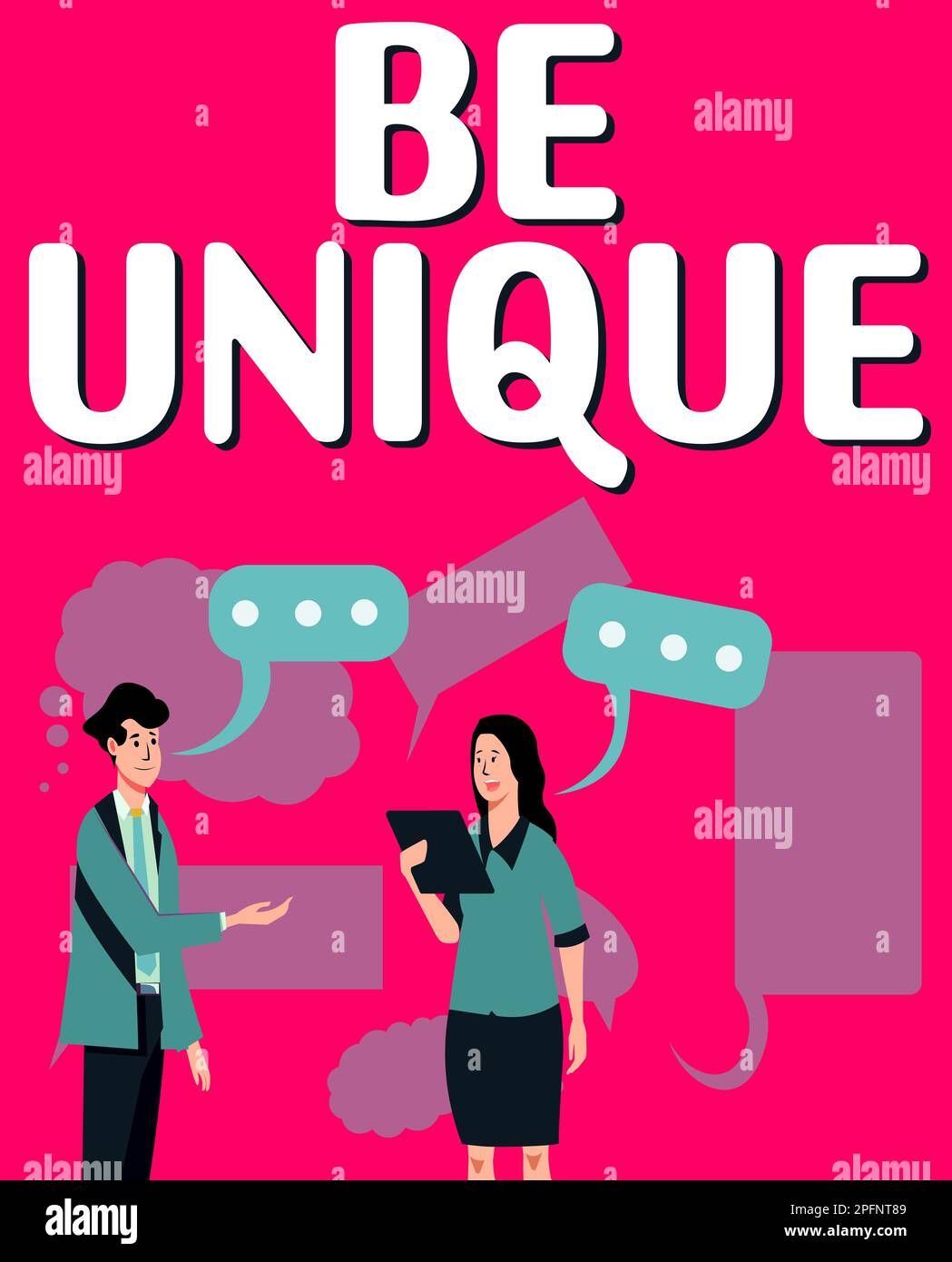 Conceptual caption Be Unique. Word Written on being the only one of its