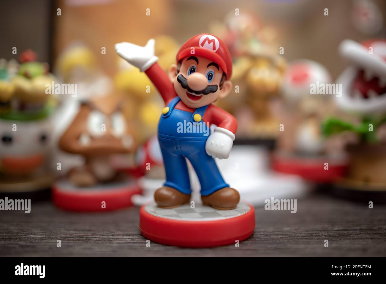 MOSCOW, RUSSIA - September 08, 2022: Super Mario Bros figure character.Super Mario is a Japanese platform video game series and media franchise create Stock Photo