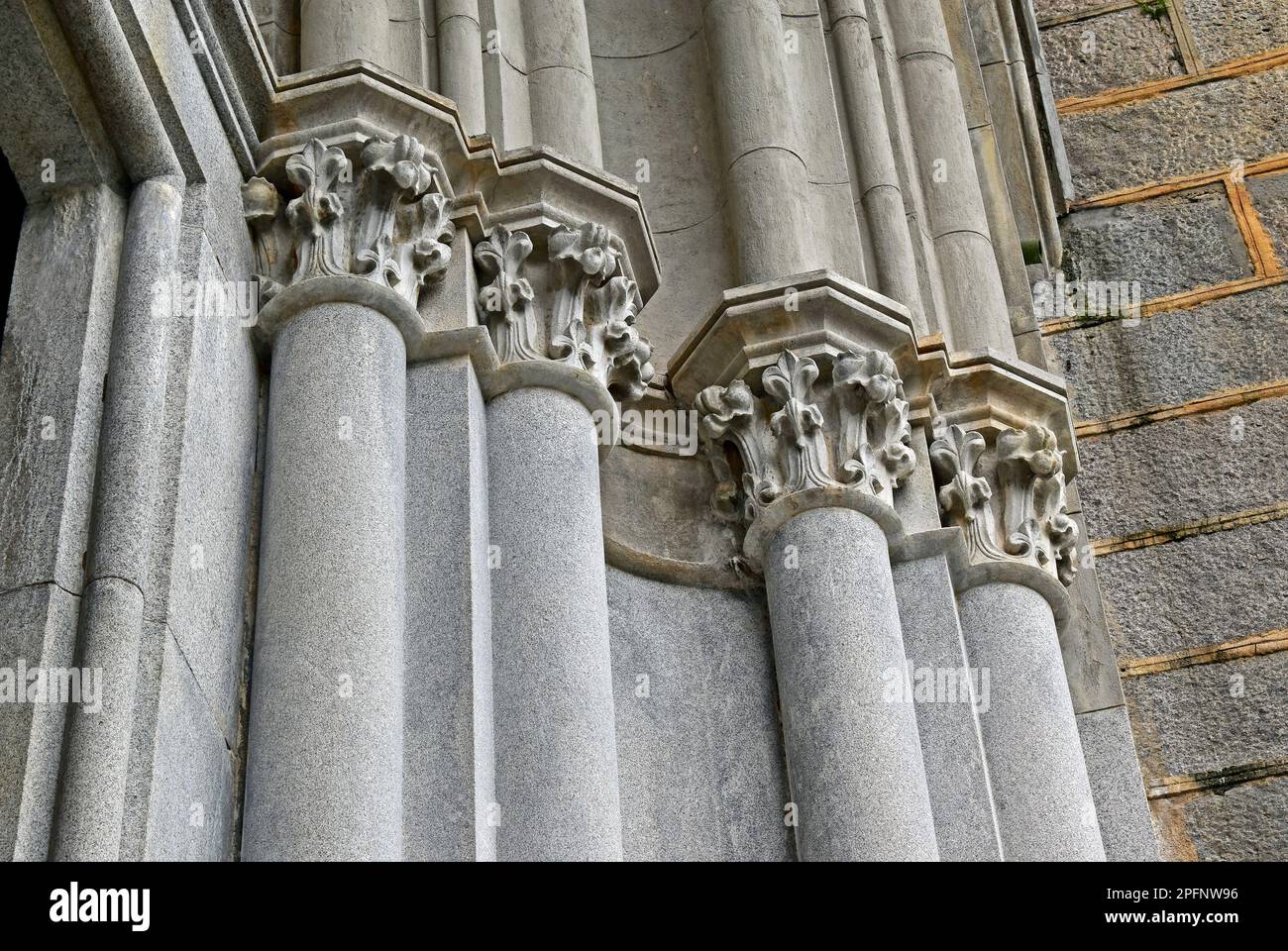 Columns on Cathedral of Saint Peter of Alcantara in Petropolis, Rio de Janeiro, Brazil Stock Photo