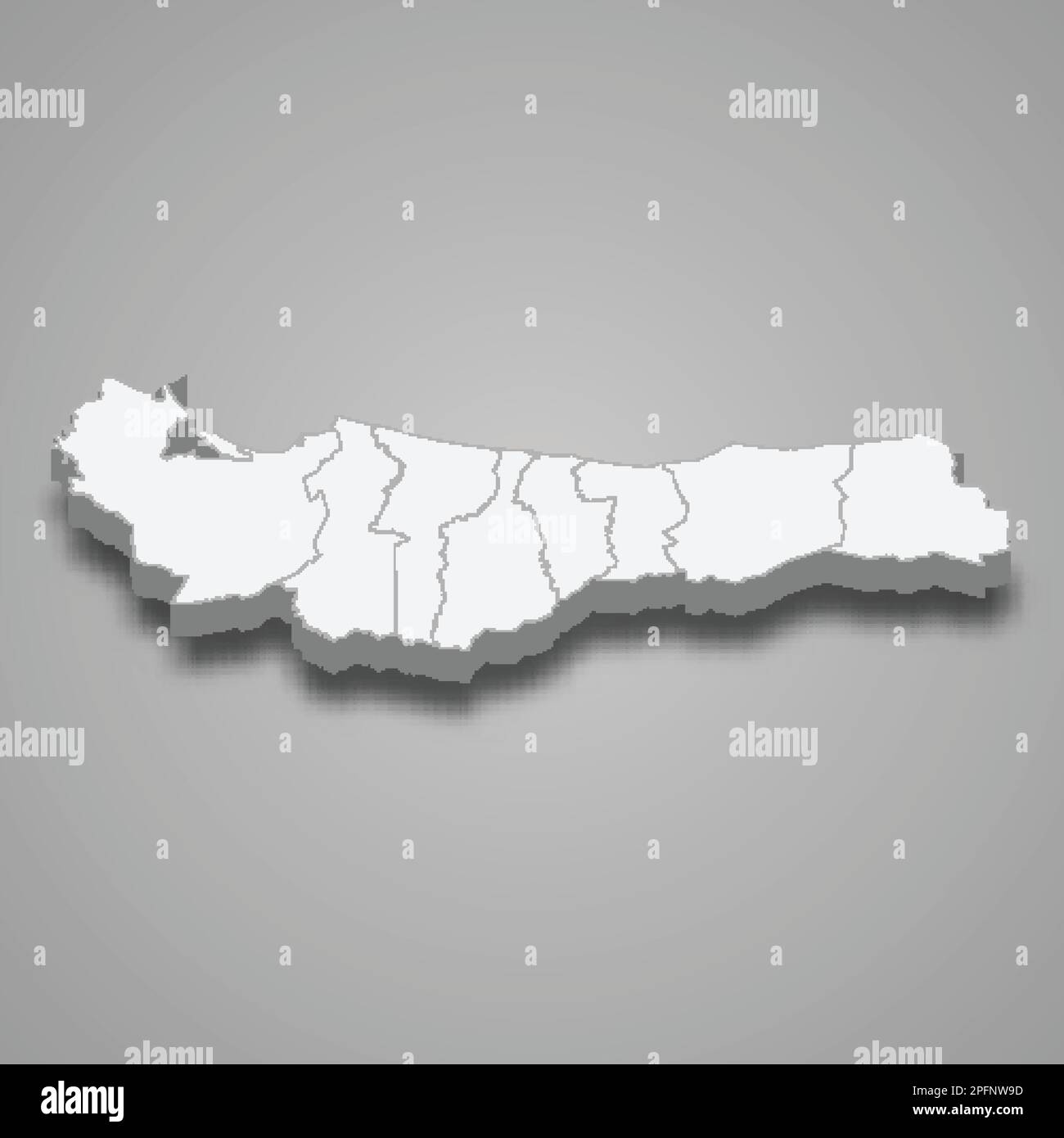 3d Isometric Map Of Atlantida Is A Province Of Honduras Isolated With Shadow Stock Vector Image 7109