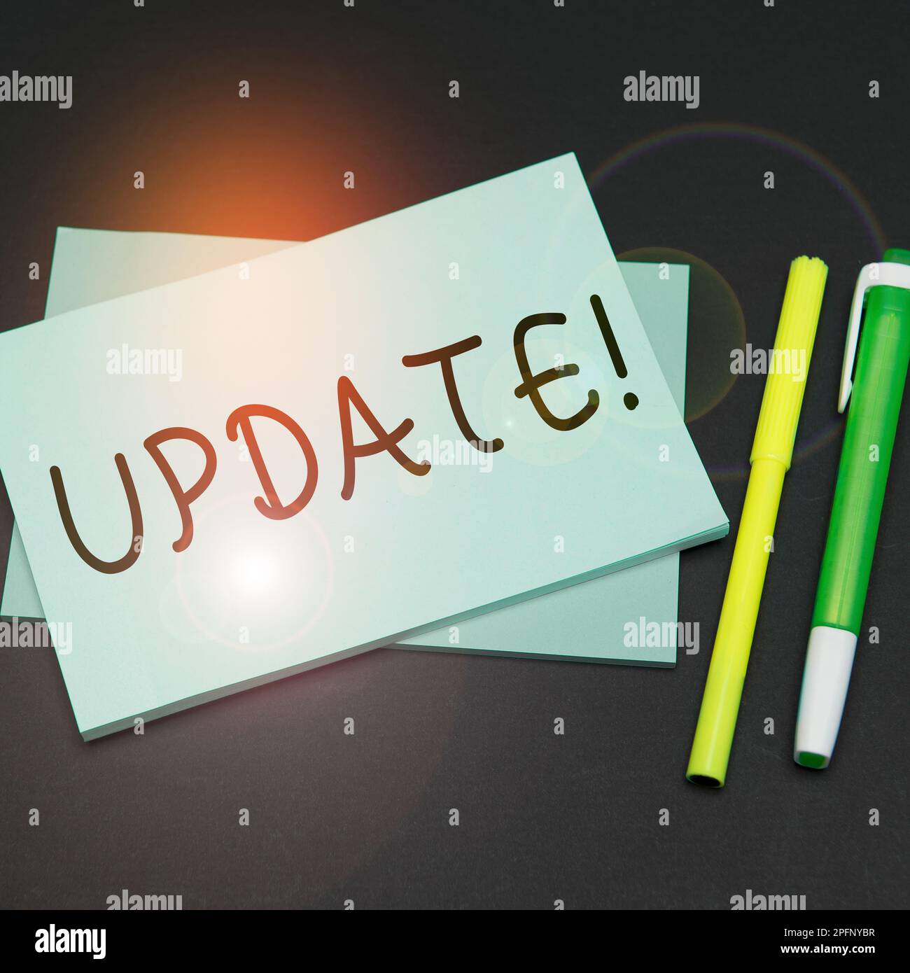 Inspiration showing sign Update. Concept meaning Make something more ...