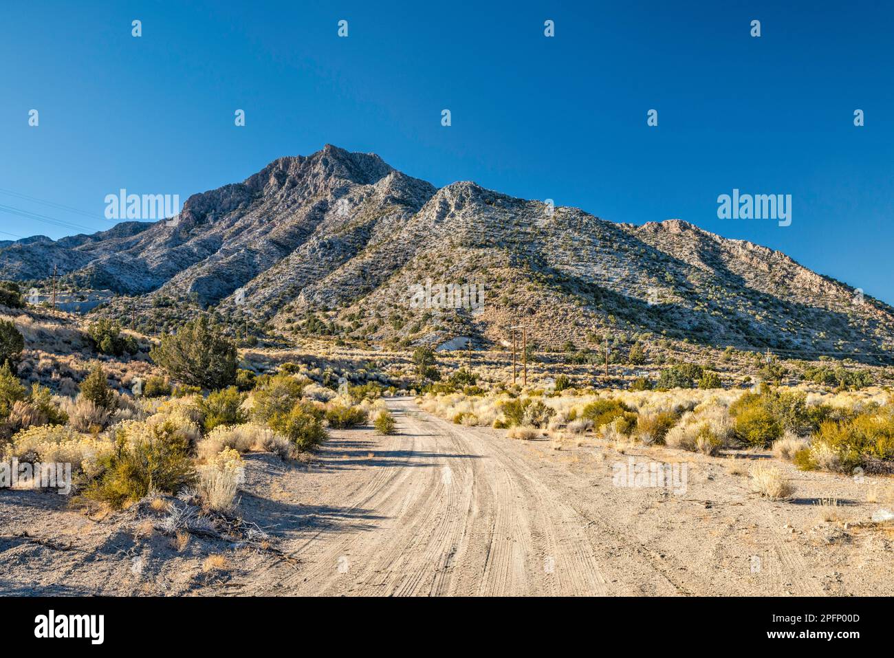 Timpahute Mountain, near Lincoln Mine, Tempiute ghost town, Great Basin Desert, Nevada, USA Stock Photo