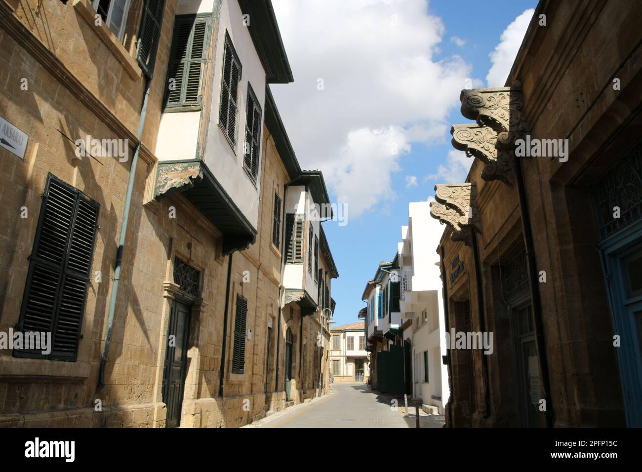 Historic Street in the Turkish part of Nicosia, North Cyprus Stock Photo