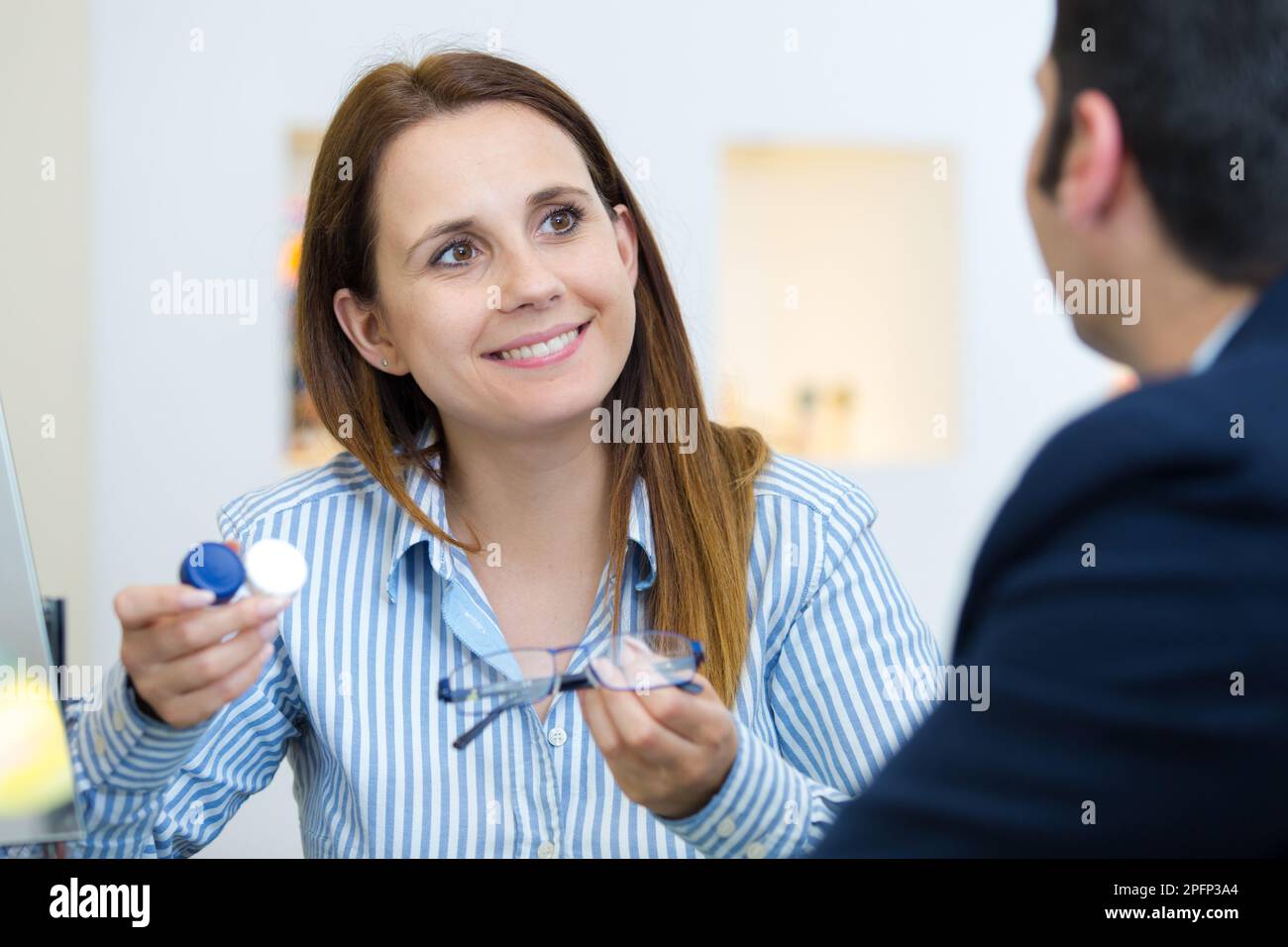 portrait of contact lens or glasses Stock Photo Alamy