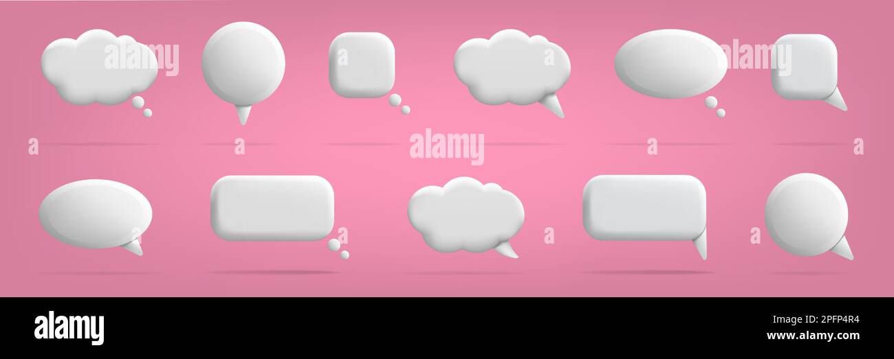 Premium Vector  Set of chat speech bubble with smile emoji in a flat design