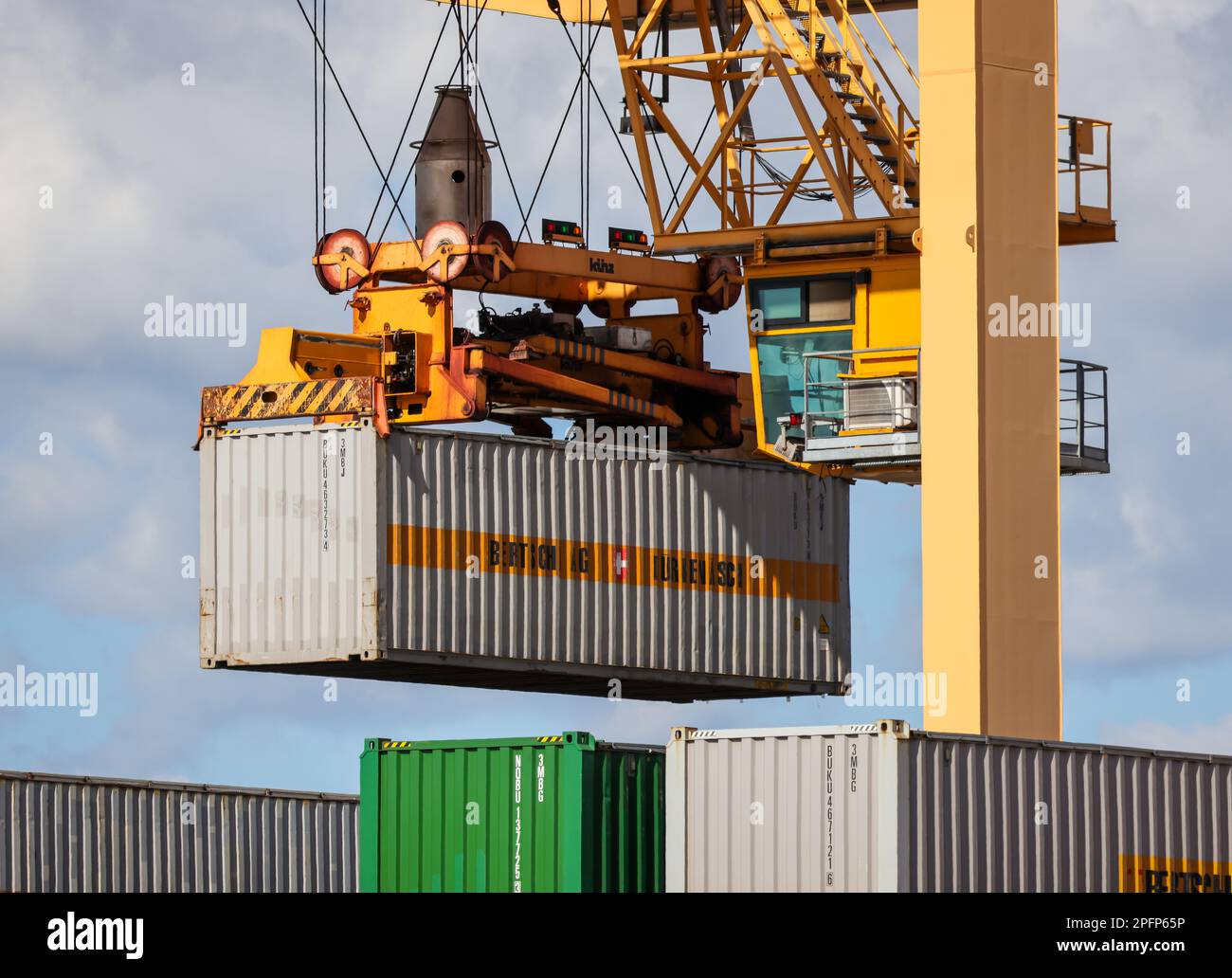 Duisburg, North Rhine-Westphalia, Germany - Containers at the Port of ...