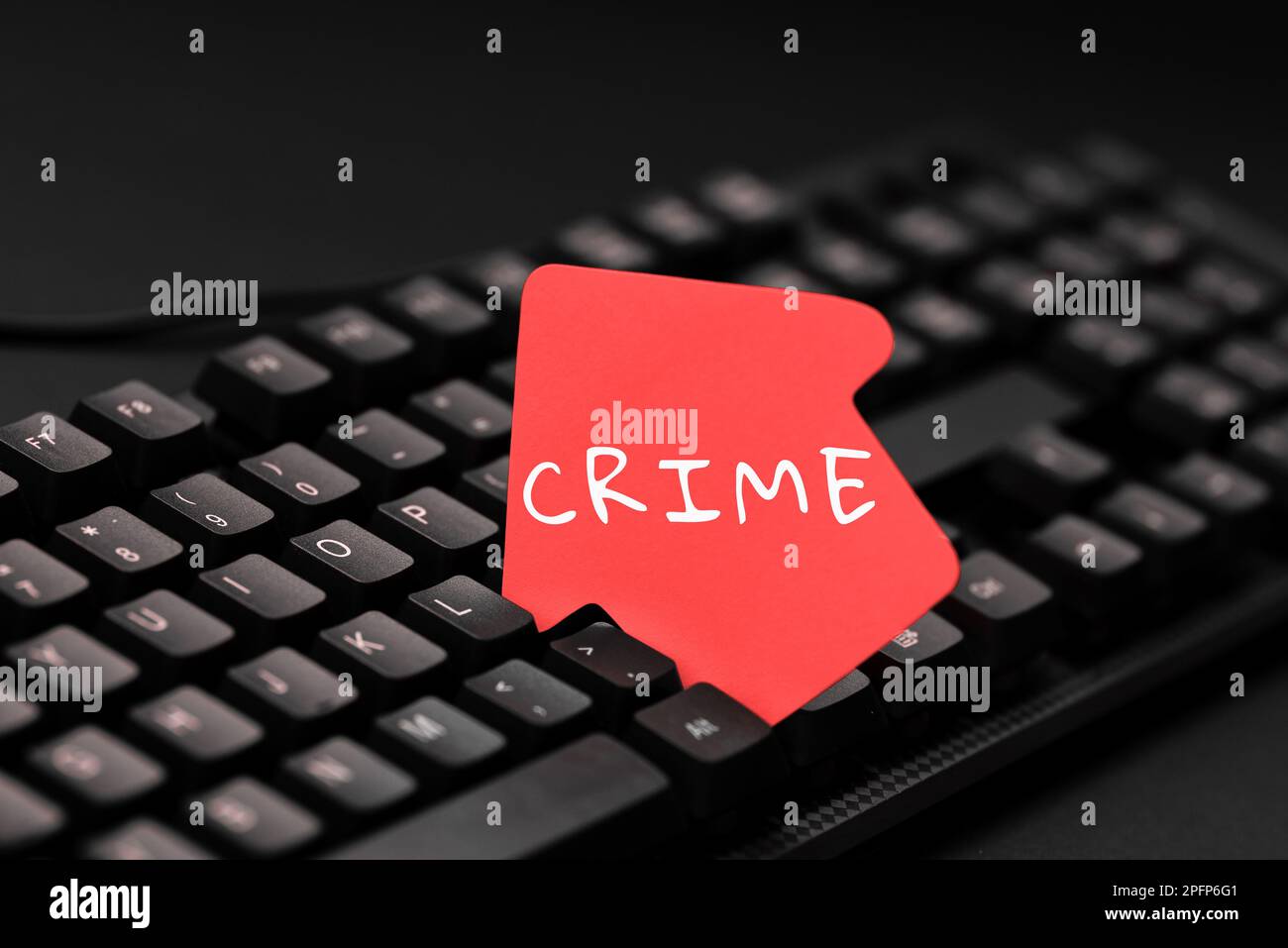 Text caption presenting Crime. Internet Concept Federal Offense actions ...