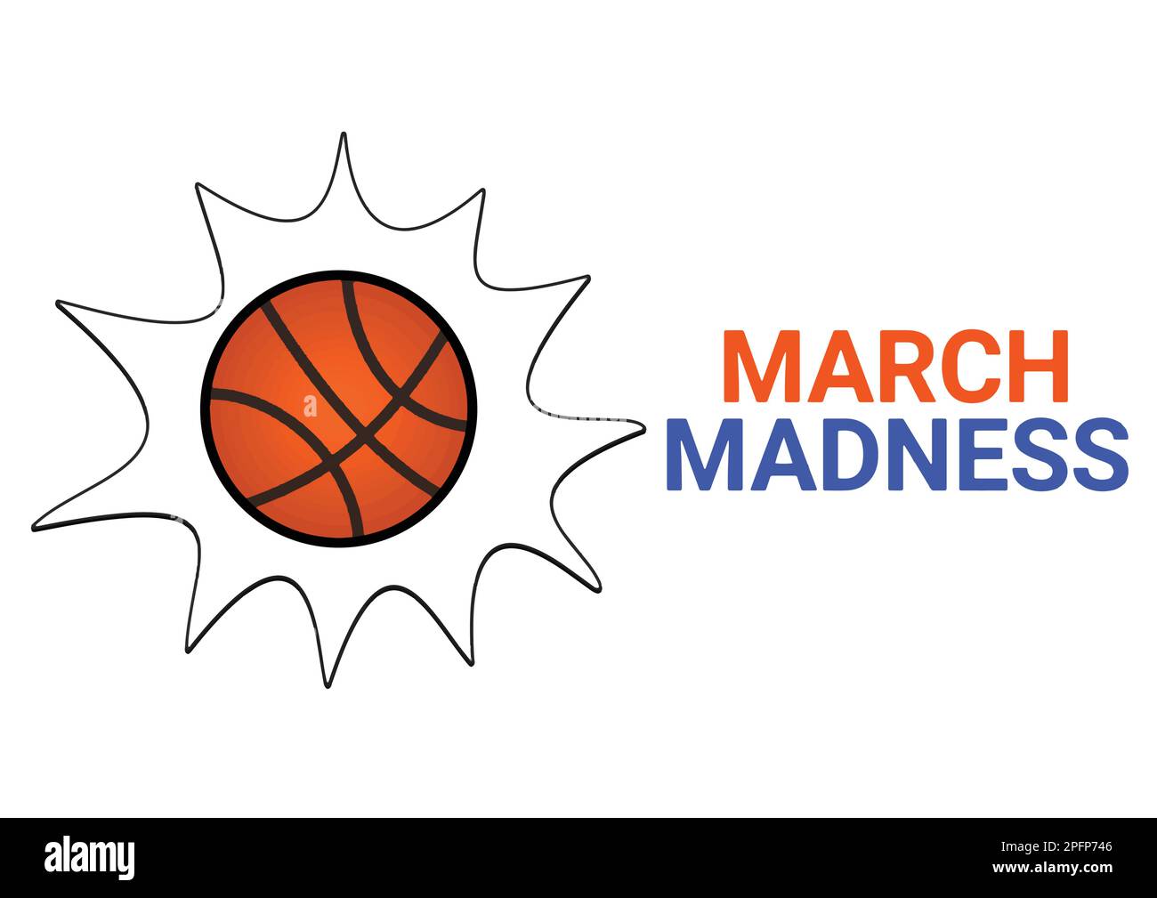 illustration for March Madness basketball tournament. Vector