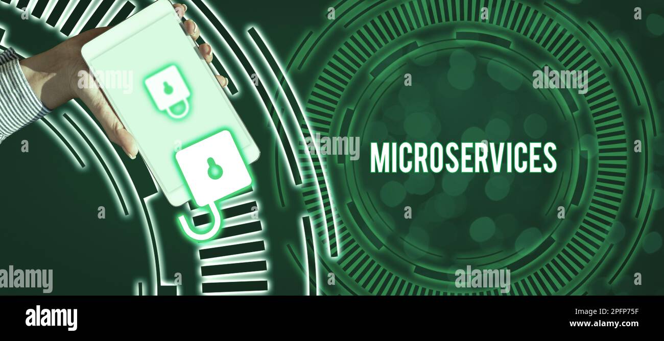 Conceptual display Microservices. Business showcase Software ...