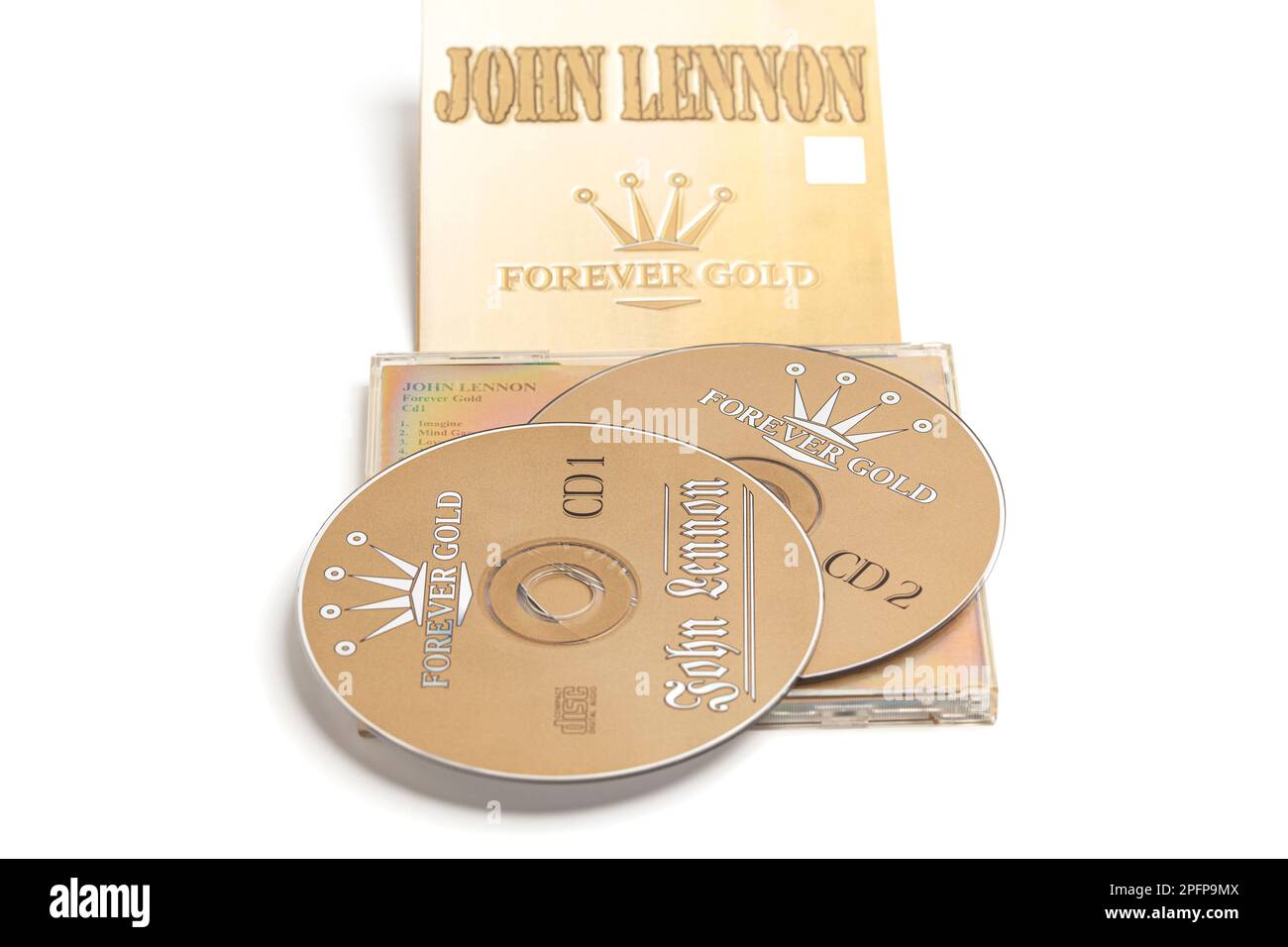 Moscow, Russia, 18 March 2023: CD by John Lennon - Forever Gold Stock Photo