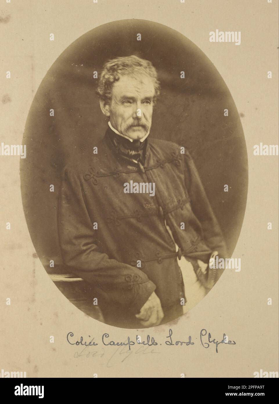 Portrait of Sir Colin Campbell Lord Clyde, Commander-in-Chief in India 1858 by Felice Beato Stock Photo