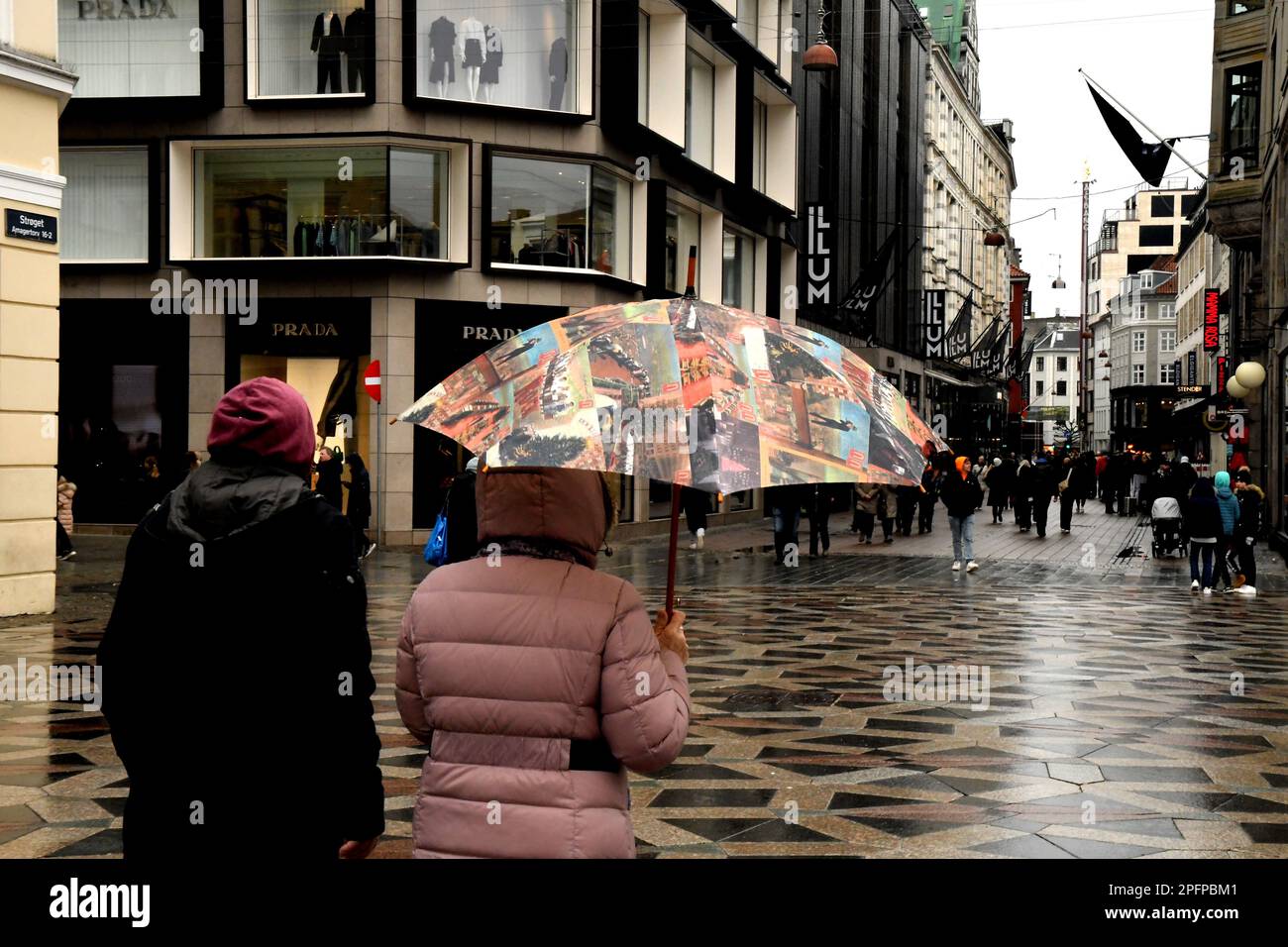 Copenhagen /Denmark/18 March 2023/People use umbrella duering rain fall