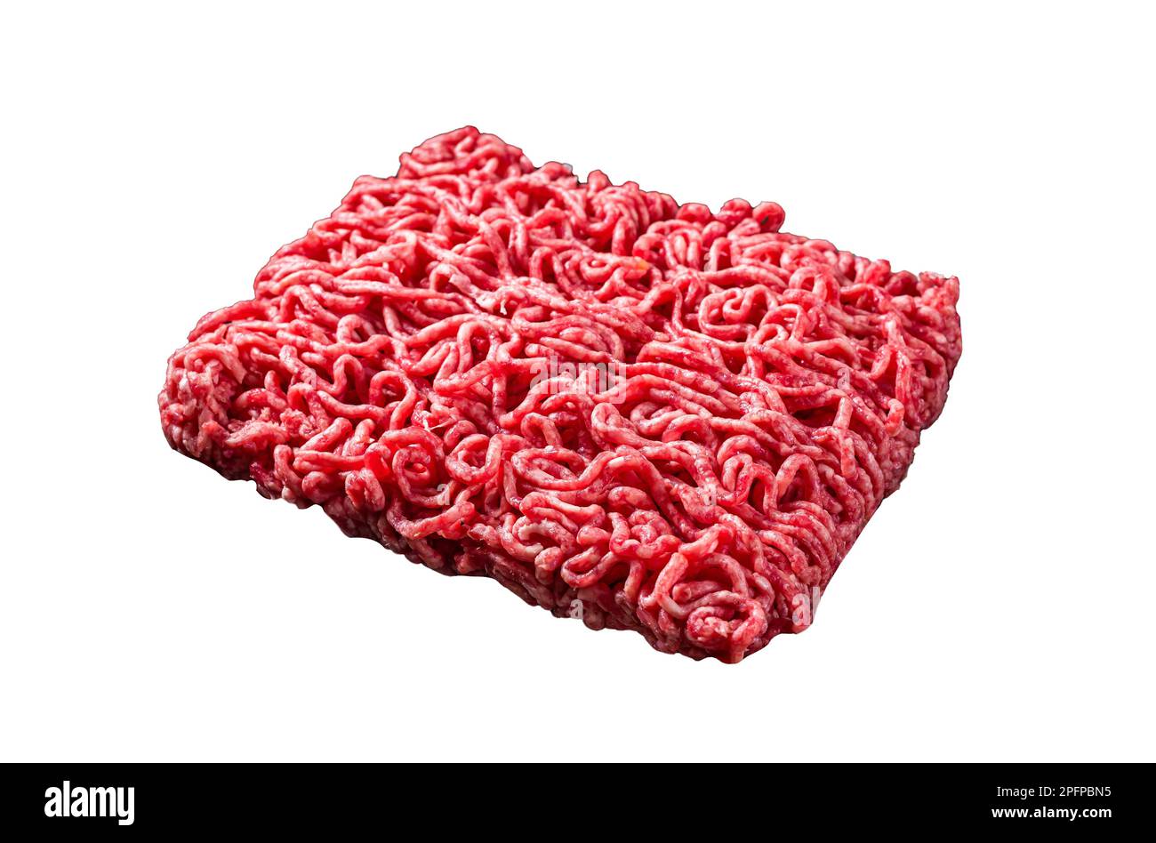 Raw beef and lamb Minced Meat, fresh ground meat. Isolated on white