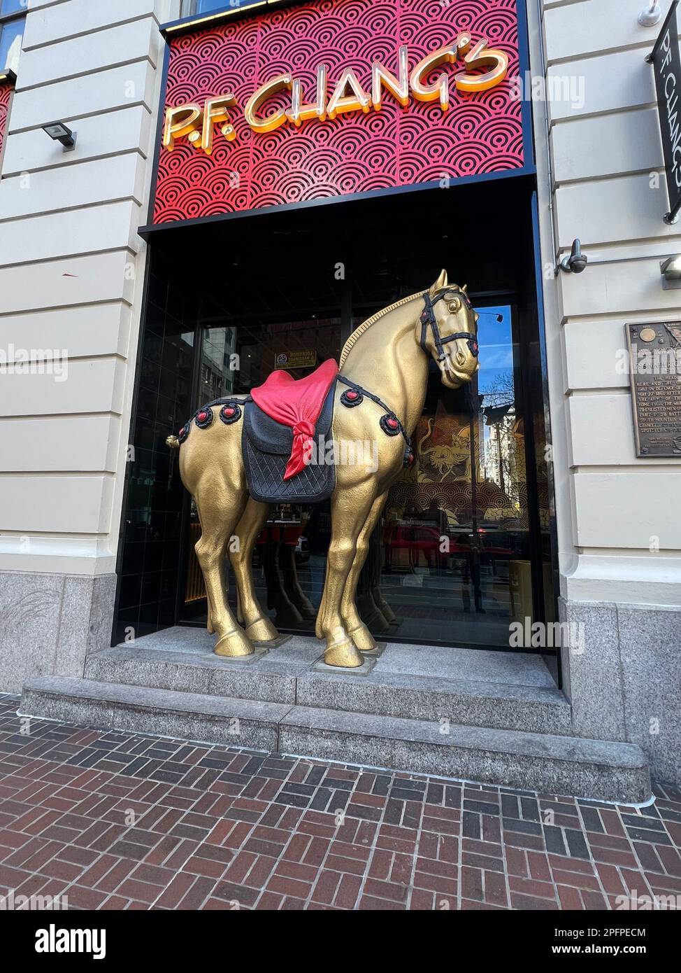 Chinese Bistro P.F. Chang's on University Place in Manhattan with its