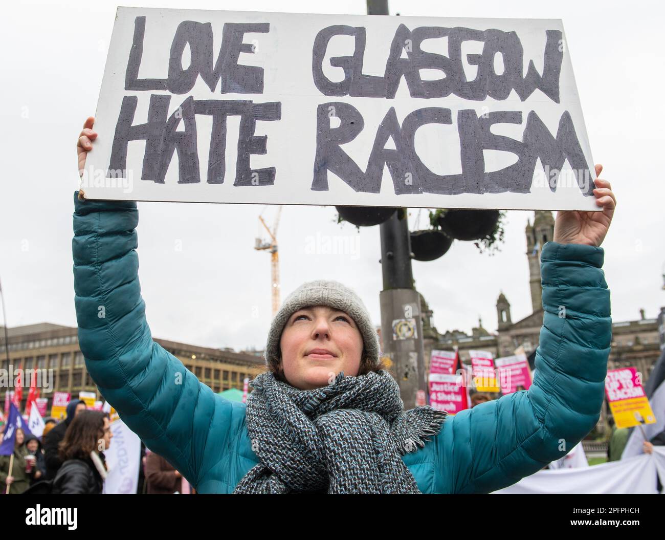 People take part in the Resist Racism Scotland rally in George Square ...