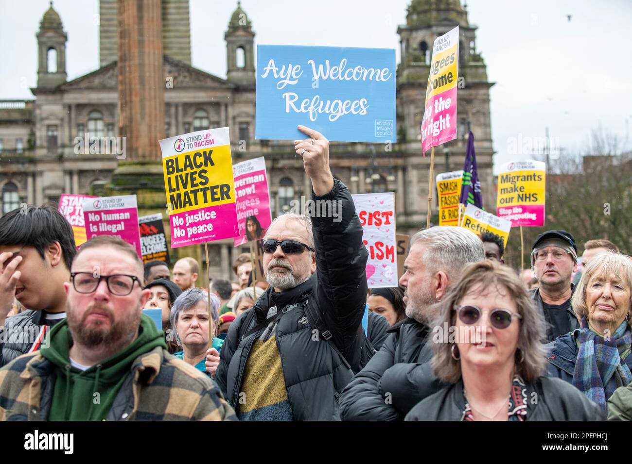 People take part in the Resist Racism Scotland rally in George Square ...
