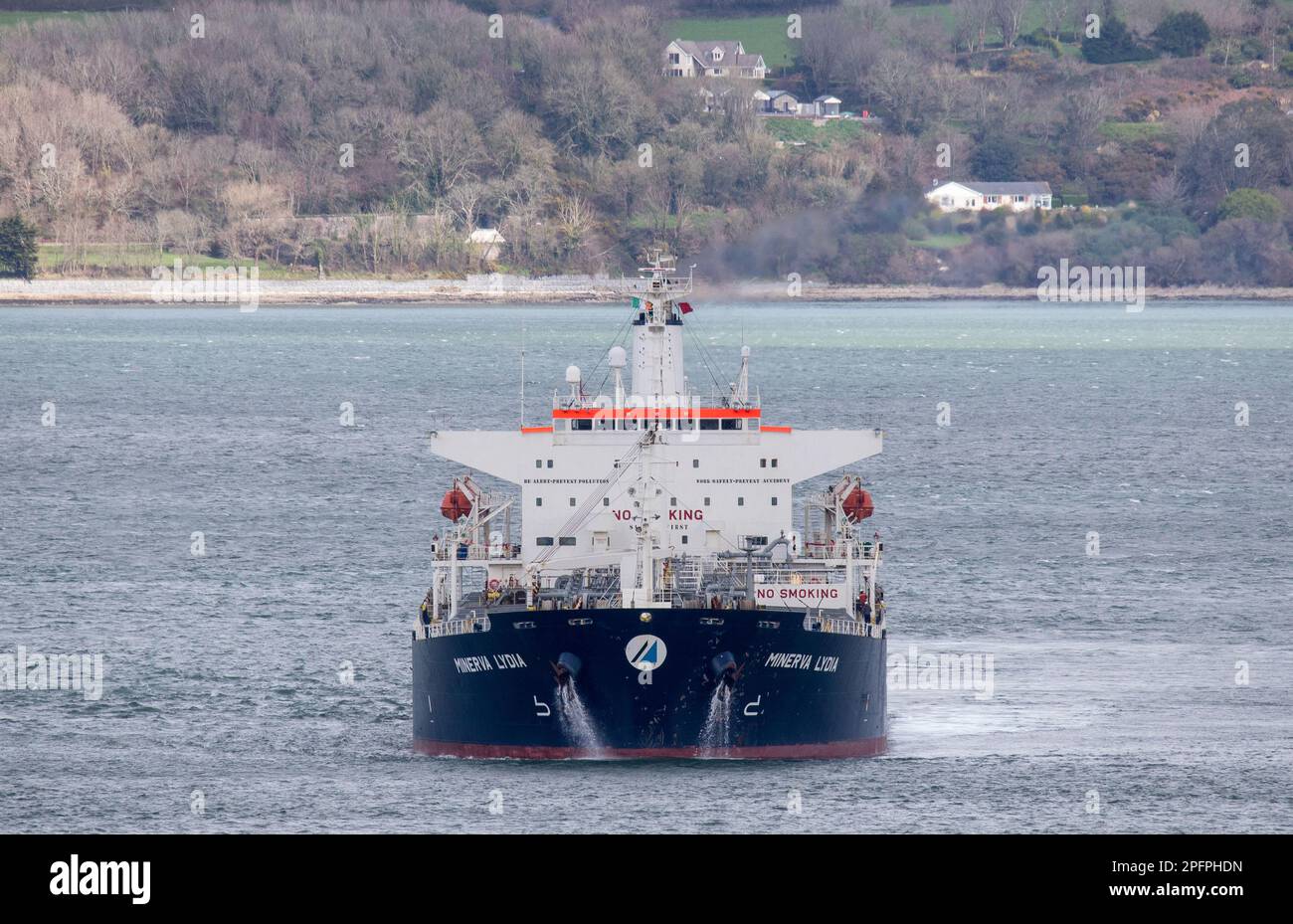 Whitegate, Cork, Ireland. 18th March, 2023. Oil tanker Minerva Lydia