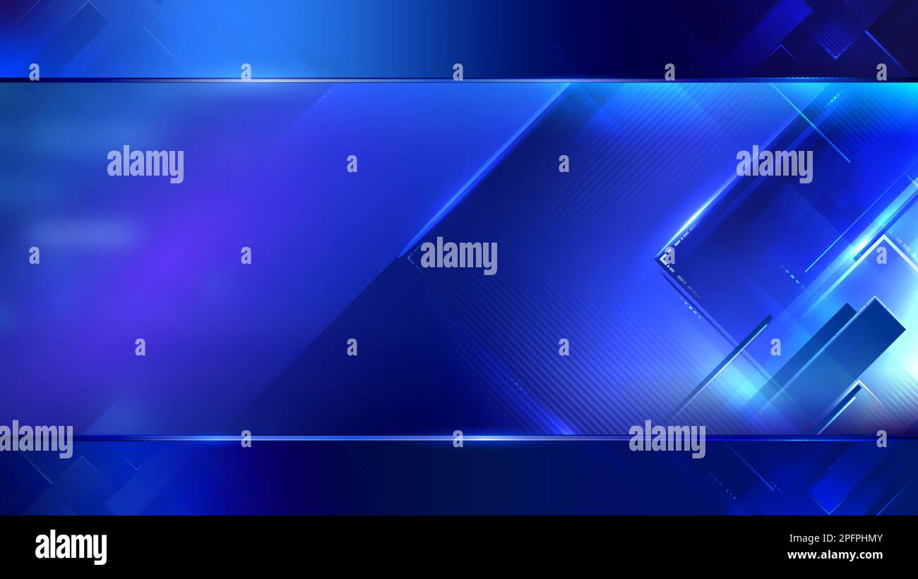 Blue geometric background. Modern vector tech composition. Stock Vector