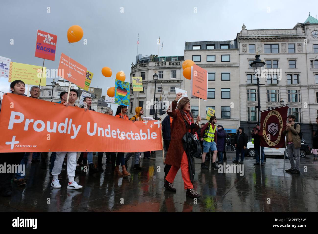 London, UK. 18th Mar, 2023. People attend the Fighting HIV Stigma March and Rally. Laura Gaggero/Alamy Live News Stock Photo