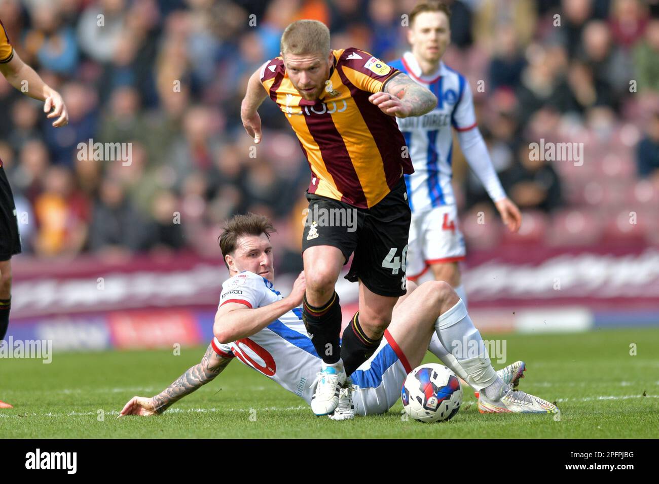 Bradford City's Adam Clayton during the Sky Bet League 2 match between Bradford City and Hartlepool United at the University of Bradford Stadium, Bradford on Saturday 18th March 2023. (Photo: Scott Llewellyn | MI News) Credit: MI News & Sport /Alamy Live News Stock Photo